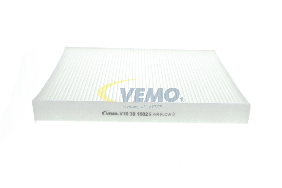 V10-30-1002 VEMO Pollen filter VW Pollen Filter, Filter Insert, 278 mm x 218,5 mm x 32 mm, Paper