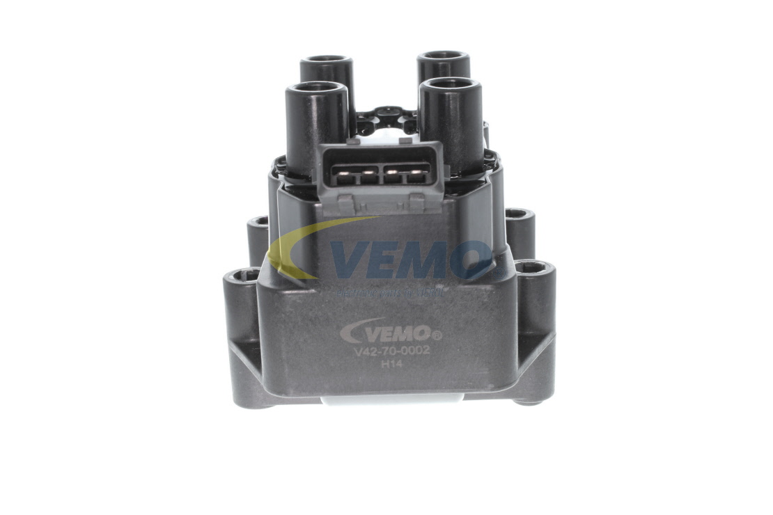 VEMO Original Quality V42-70-0002 Ignition coil 4-pin connector, 12V, Connector Type, saw teeth, Block Ignition Coil, 11,6 cm