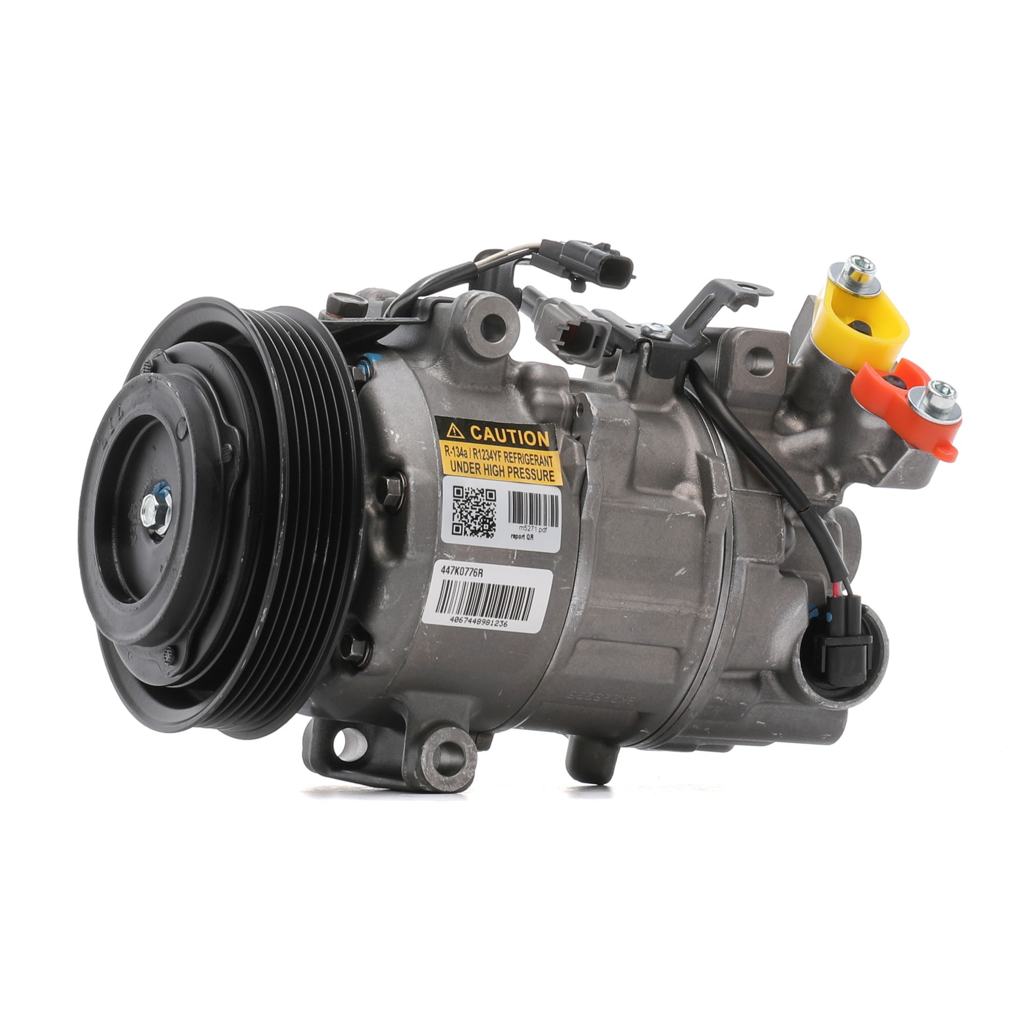 RIDEX REMAN 6SBH14C, 12V, PAG 46 YF, R1234yf, with magnetic clutch Belt Pulley Ø: 125mm, Number of grooves: 6 AC compressor 447K0776R buy