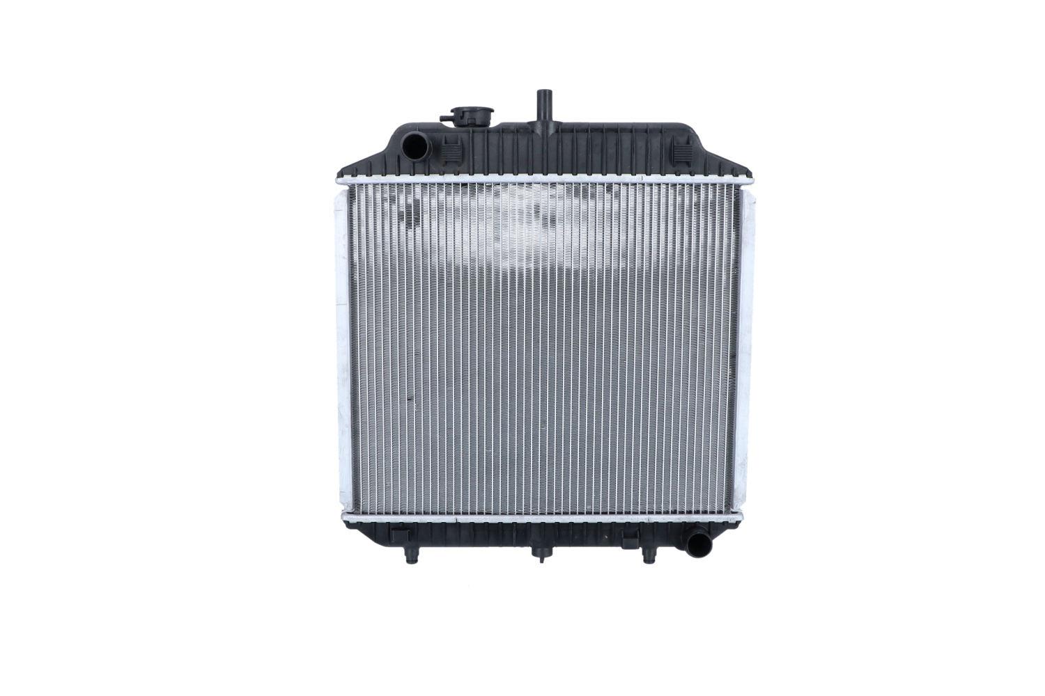 NRF 504271 Engine radiator Aluminium, 485 x 417 x 34 mm, with mounting parts, Brazed cooling fins