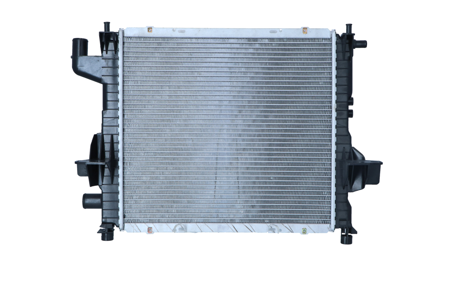NRF 50569 Engine radiator Aluminium, 430 x 386 x 24 mm, with mounting parts, Brazed cooling fins