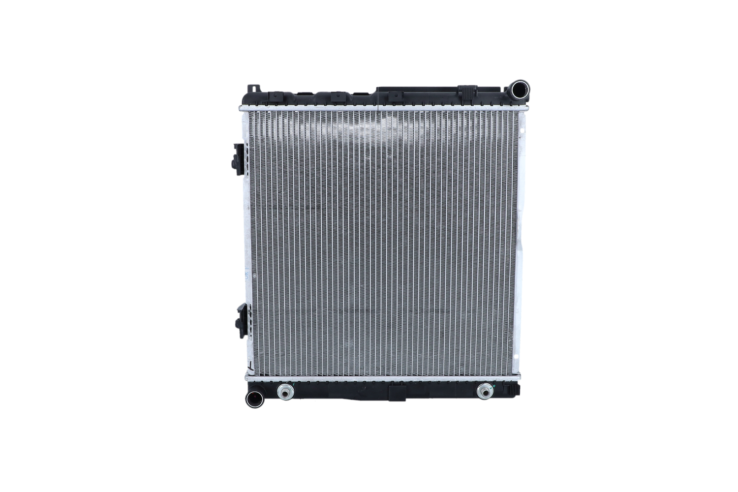 NRF 506575 Engine radiator Aluminium, 492 x 485 x 42 mm, with mounting parts, Brazed cooling fins