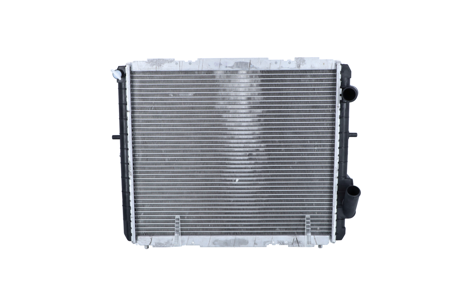 NRF 507345 Engine radiator Aluminium, 460 x 386 x 34 mm, with mounting parts, Brazed cooling fins