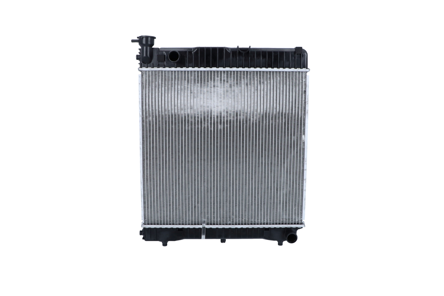NRF 507665 Engine radiator Aluminium, 505 x 476 x 34 mm, with mounting parts, Brazed cooling fins