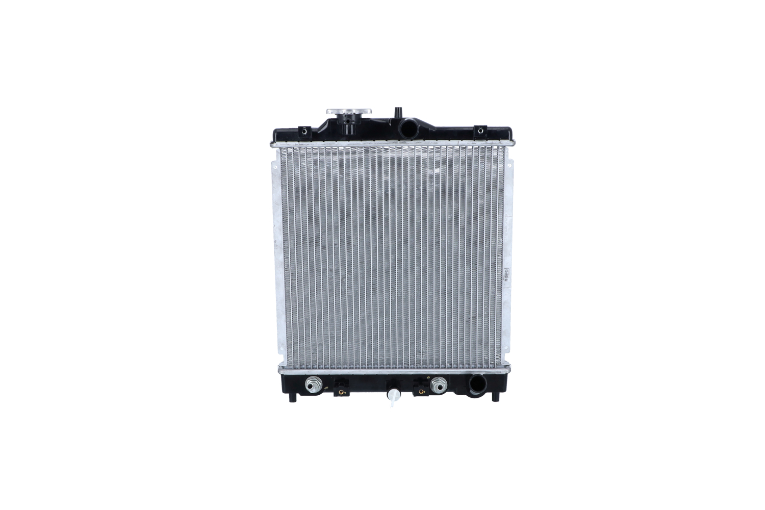 NRF 516355 Engine radiator Aluminium, 352 x 345 x 18 mm, with mounting parts, Brazed cooling fins