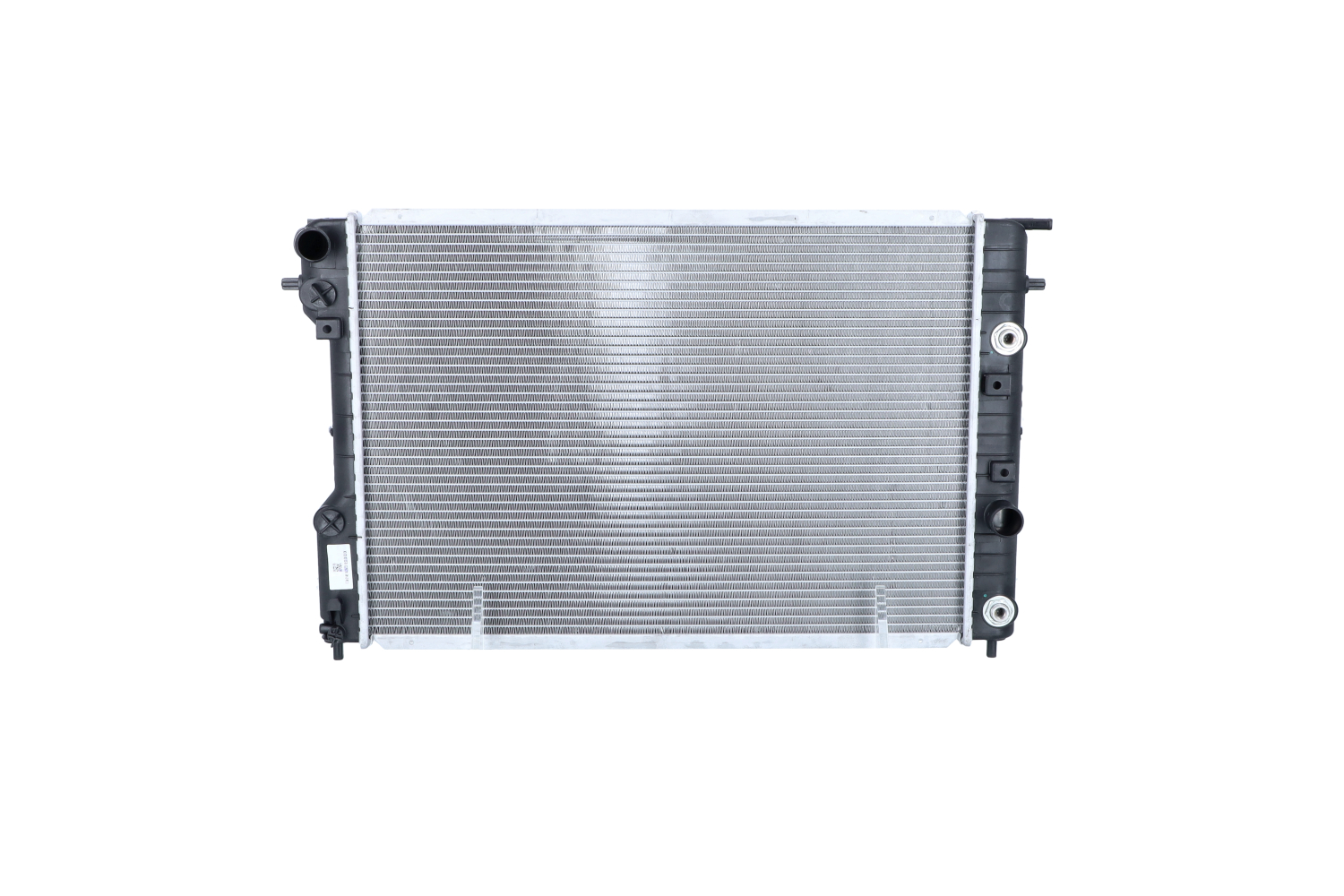 NRF 519689 Engine radiator Aluminium, 653 x 445 x 30 mm, with mounting parts, Brazed cooling fins