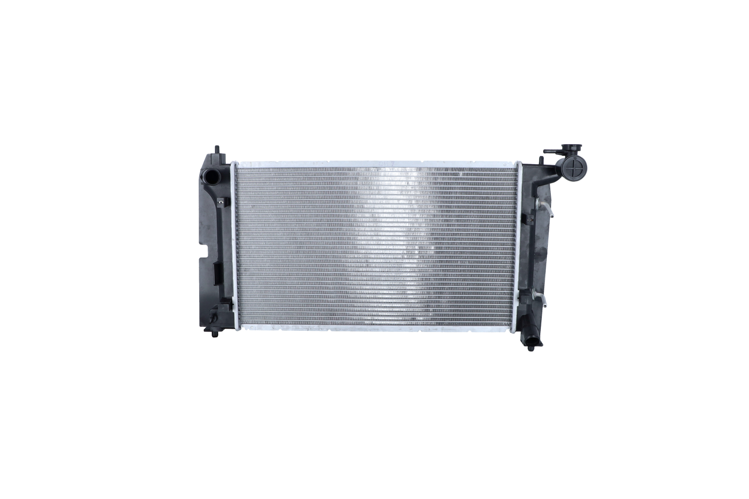 NRF 53325 Engine radiator Aluminium, 600 x 348 x 16 mm, with mounting parts, Brazed cooling fins