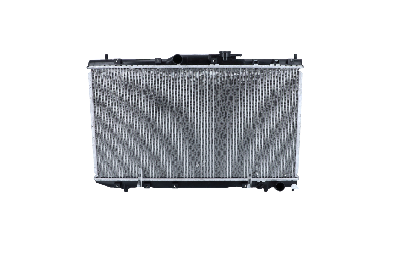 NRF 53446 Engine radiator Aluminium, 698 x 375 x 25 mm, with mounting parts, Brazed cooling fins