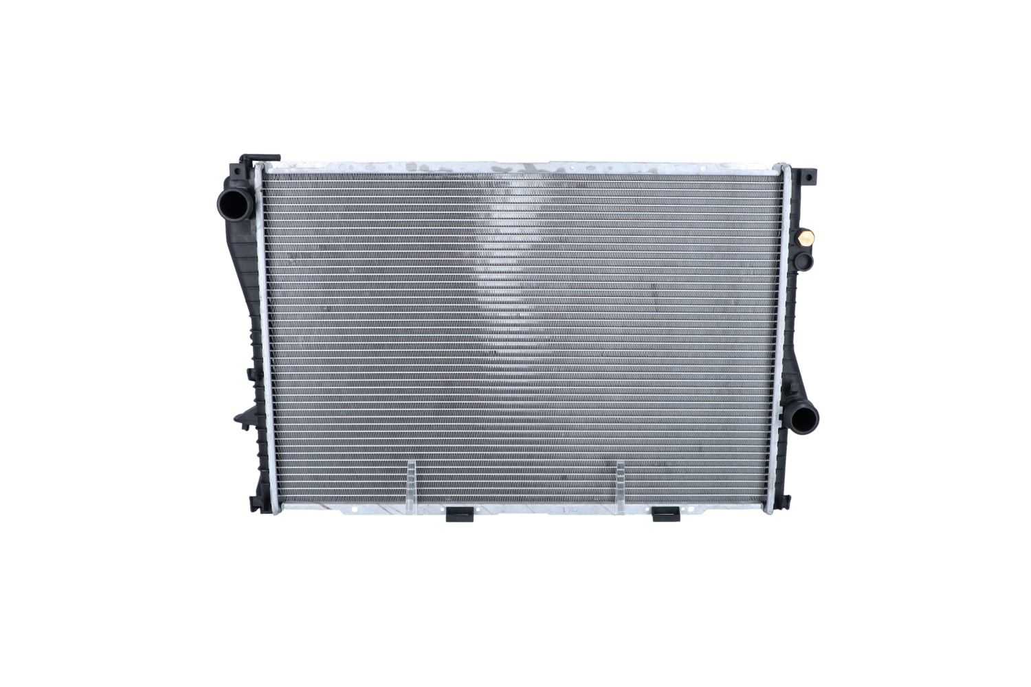 NRF 53722 Engine radiator Aluminium, 650 x 438 x 32 mm, with mounting parts, Brazed cooling fins