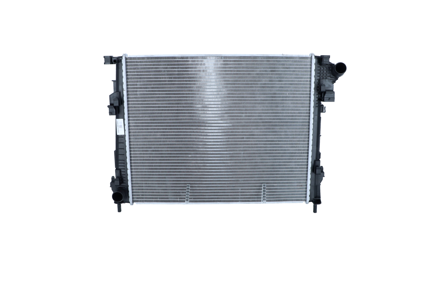 NRF 53966 Engine radiator Aluminium, 558 x 462 x 27 mm, with mounting parts, Brazed cooling fins