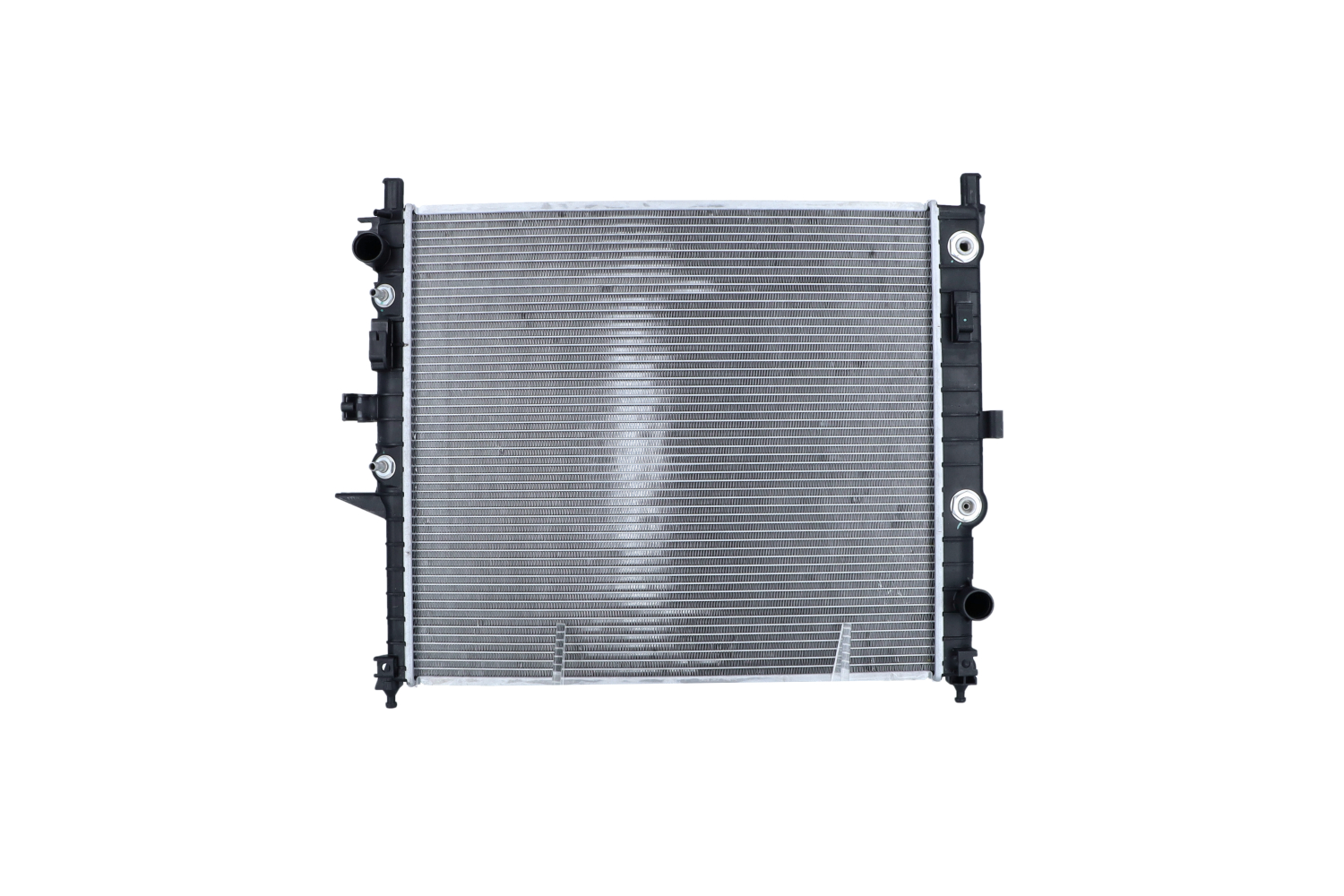 NRF 55334 Engine radiator Aluminium, 610 x 545 x 34 mm, with mounting parts, Brazed cooling fins