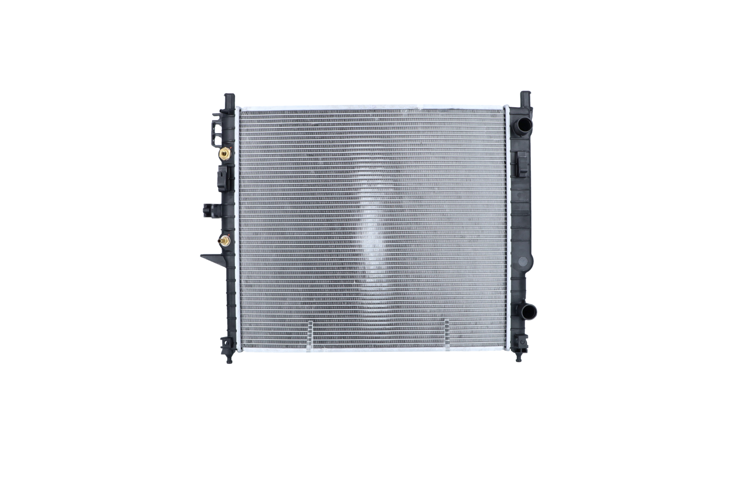 NRF 55335 Engine radiator Aluminium, 610 x 545 x 42 mm, with mounting parts, Brazed cooling fins