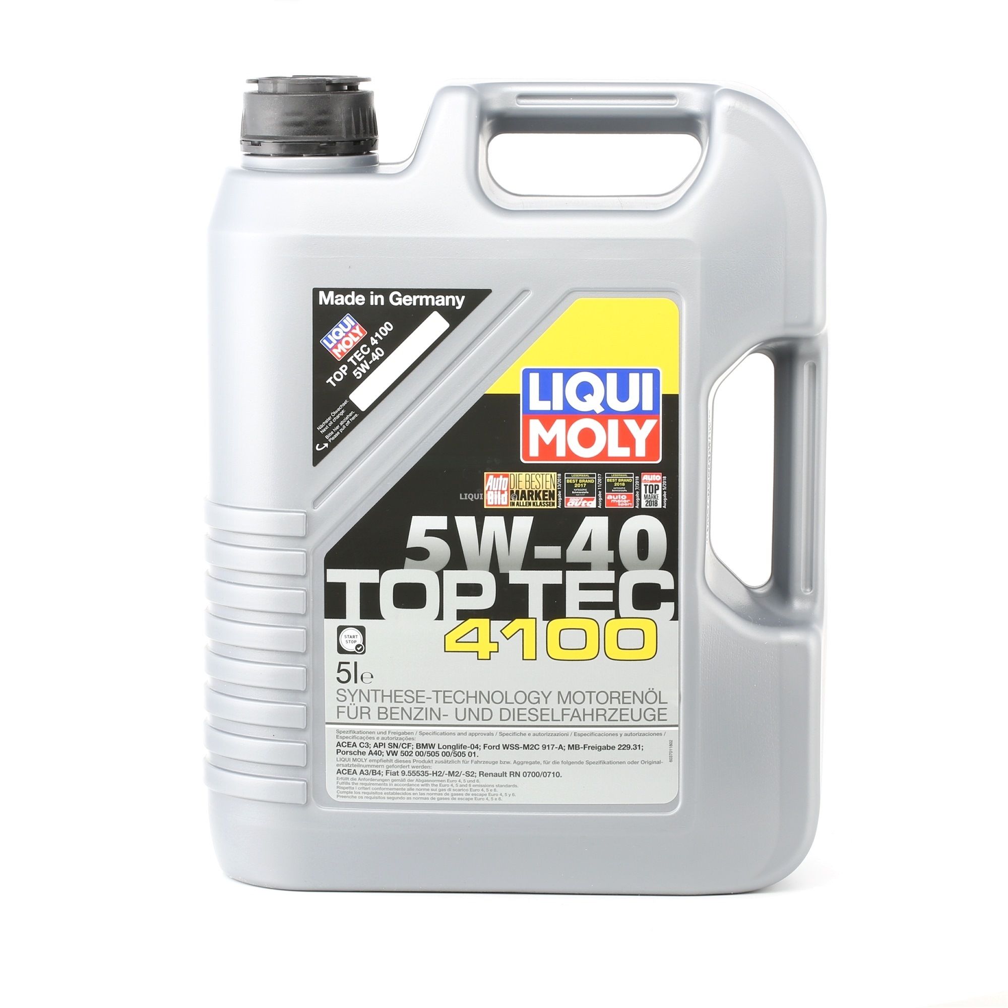 LIQUI MOLY Top Tec, 4100 3701 Aceite de motor 5W-40, 5L, Aceite sintetico