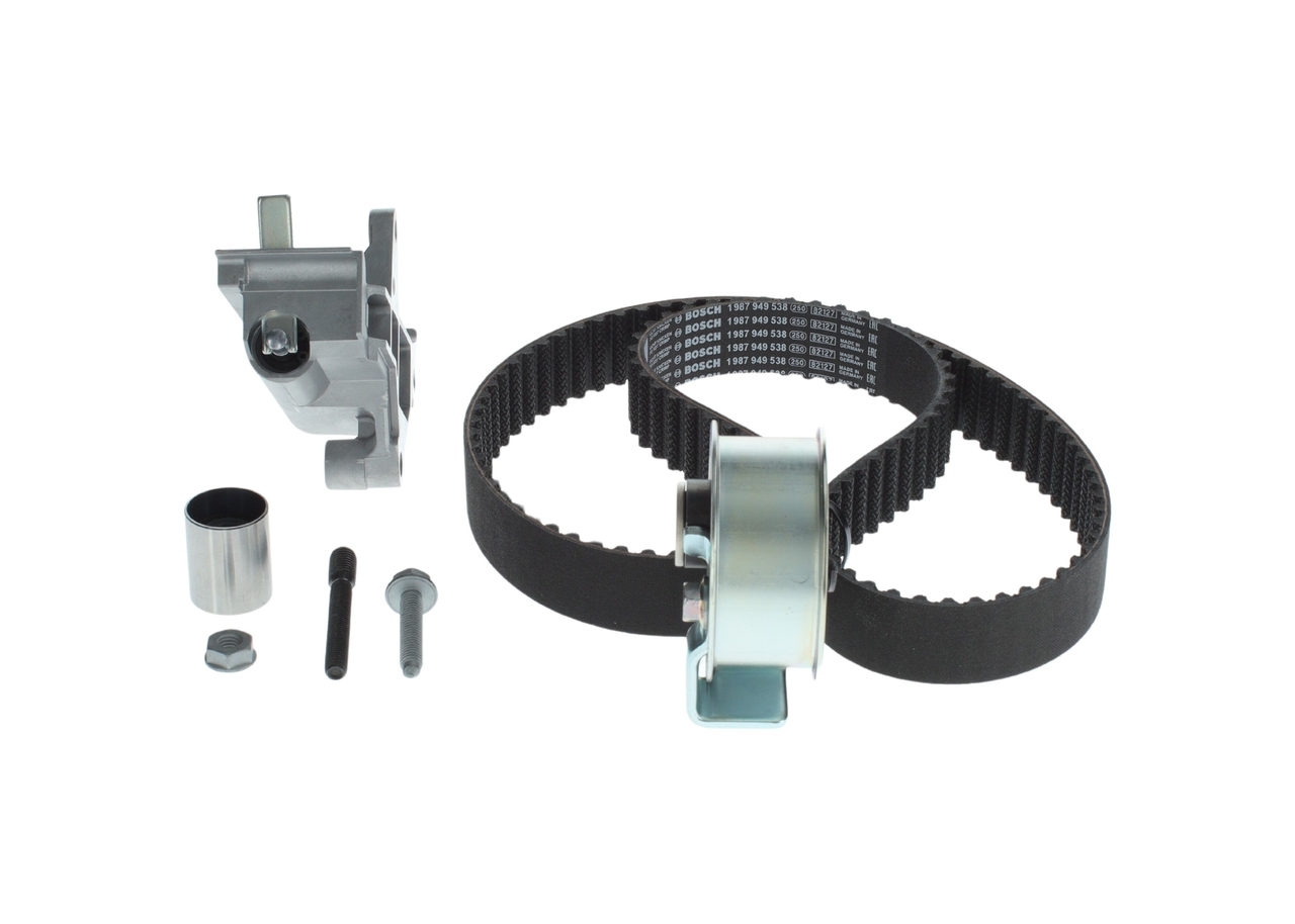 SPANNROLLEN-SET BOSCH Aantal tanden: 120, Met spanelement, Met spandemper, spanrol Lengte: 1143mm, Breedte 2 [mm]: 30mm Distributieset 1 987 946 681 koop goedkoop