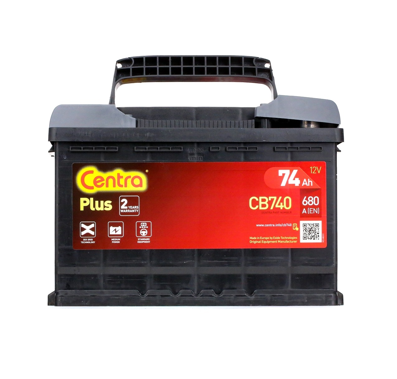 CB740 CENTRA Plus 12V 74Ah 680A B13 Akumulator kwasowo-ołowiowy Prąd zimnego rozruchu wg EN: 680A, Napięcie: 12V Akumulator CB740 kupić niedrogo