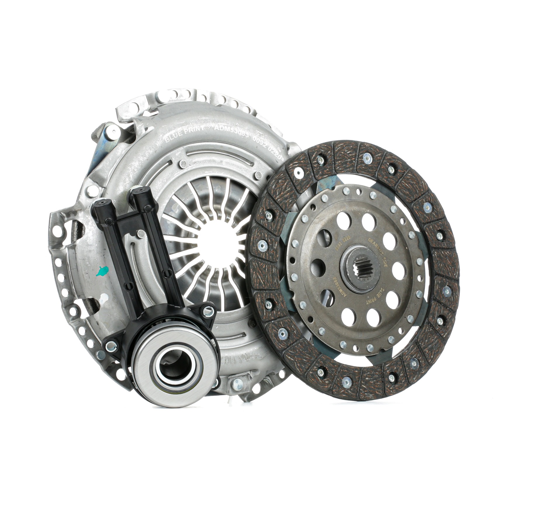 BLUE PRINT ADM53085 Clutch kit three-piece, with central slave cylinder, with synthetic grease, 221mm