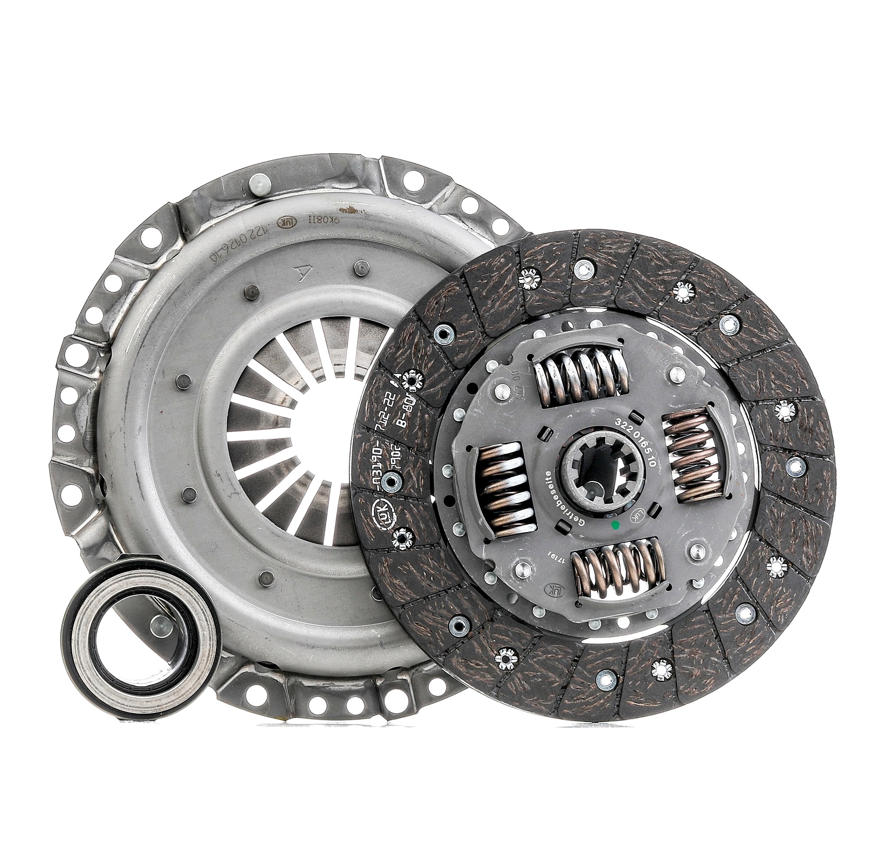 LuK BR 0222 with clutch release bearing, with clutch disc, 220mm Ø: 220mm Clutch replacement kit 622 0662 00 buy