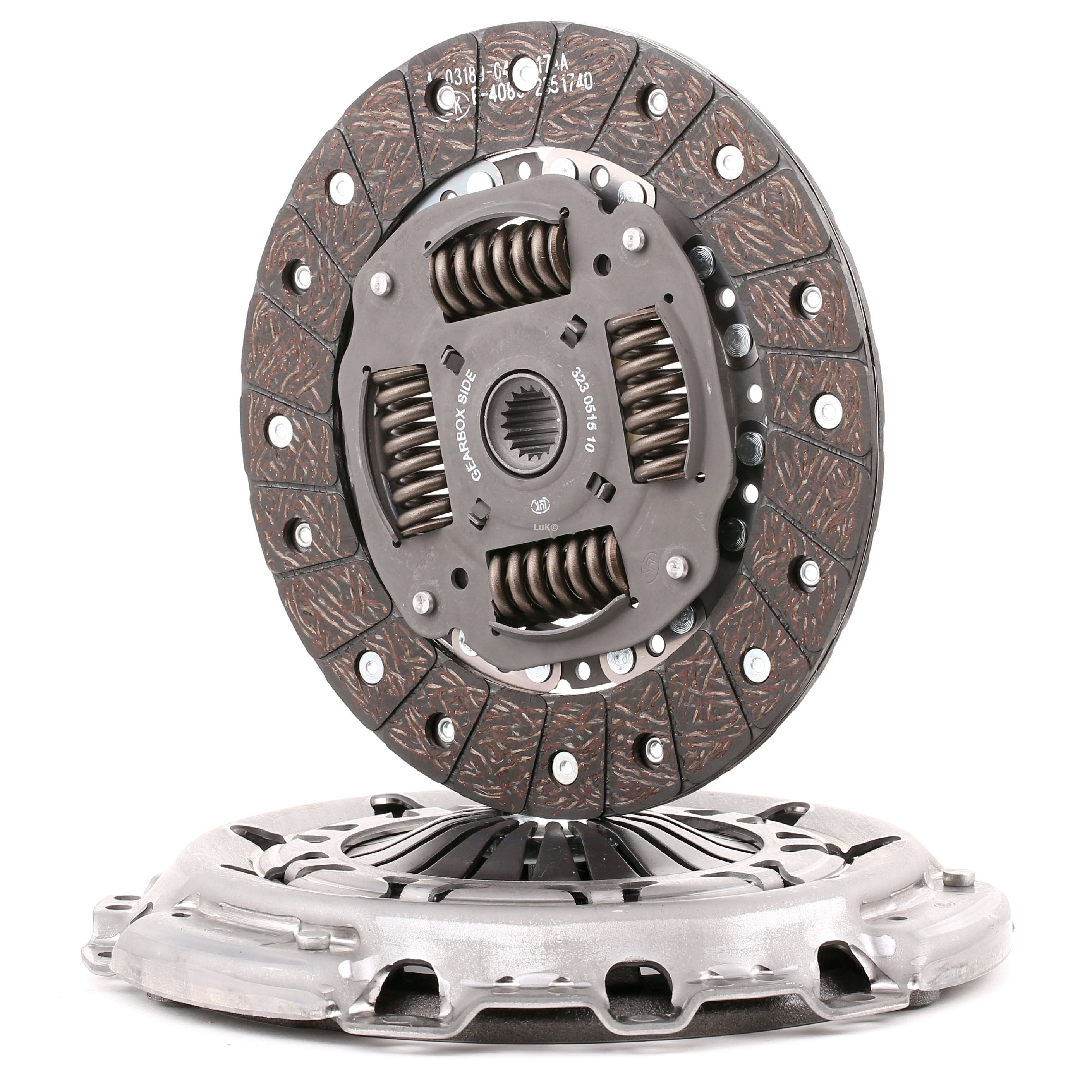 Clutch replacement kit LuK BR 0222 with clutch release bearing, with clutch disc, 230mm - 623 3043 00