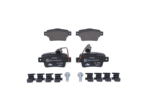 ATE 13.0460-3862.2 Brake pad set incl. wear warning contact, with brake caliper screws, with accessories