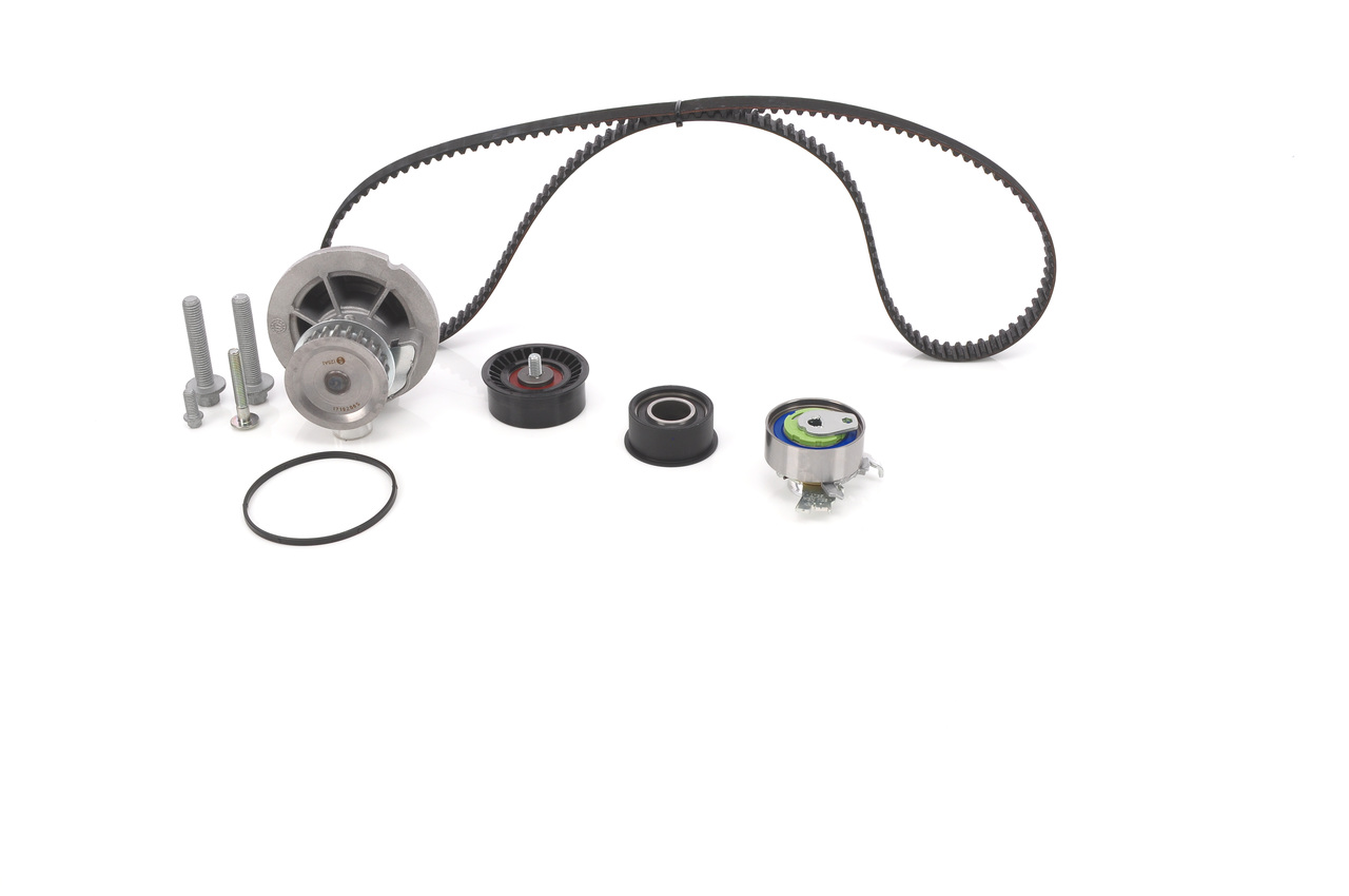 Water pump and timing belt kit BOSCH Number of Teeth: 162 L: 1296 mm, Width: 20 mm - 1 987 946 400