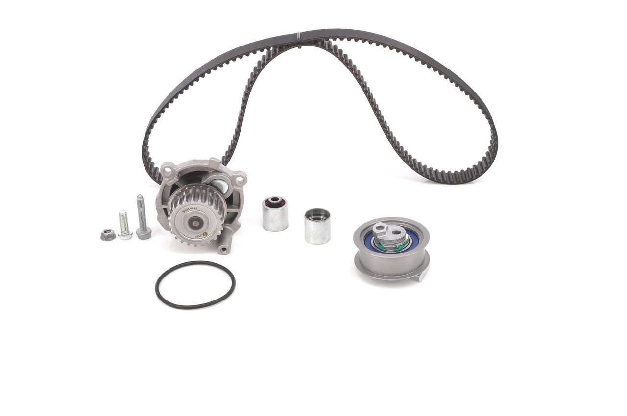 Volkswagen PASSAT Water pump and timing belt kit 7015604 BOSCH 1 987 946 407 online buy