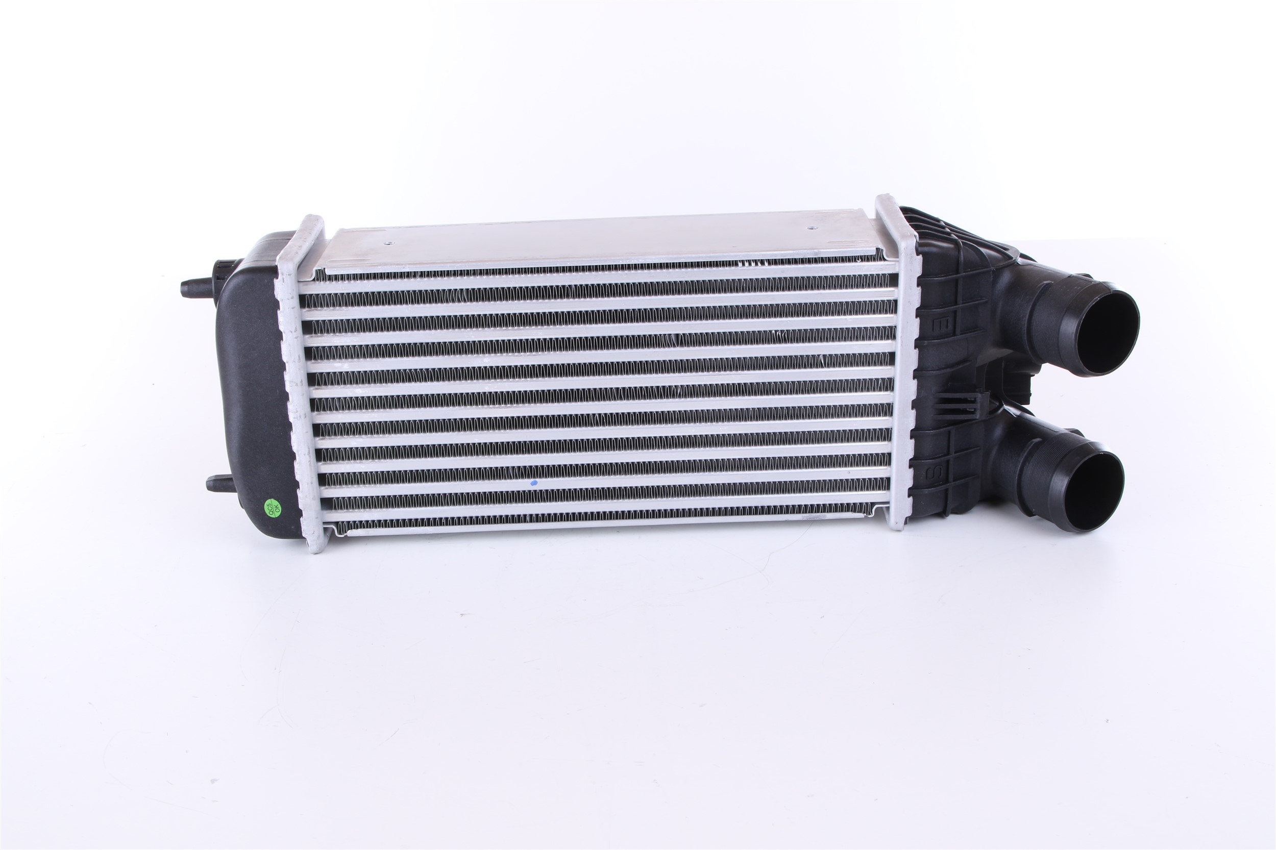 NISSENS 96594 Intercooler sin acople rápido, Conexión izquierda, en ángulo, Conexión derecha, en ángulo