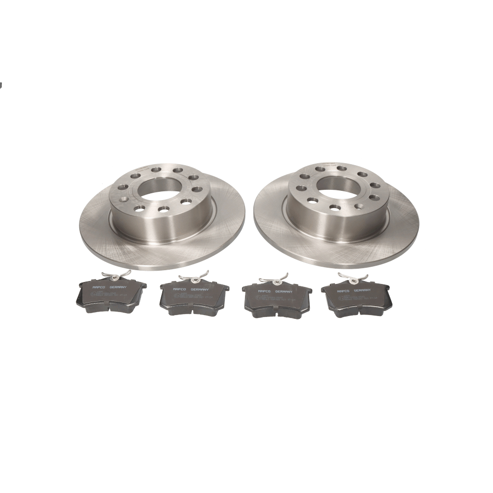 47831 MAPCO Eixo traseiro, cheio, excl. contacto de aviso de desgaste Ø: 255mm, Espessura do disco de travão: 10mm Kit de travões 47831 comprar económica