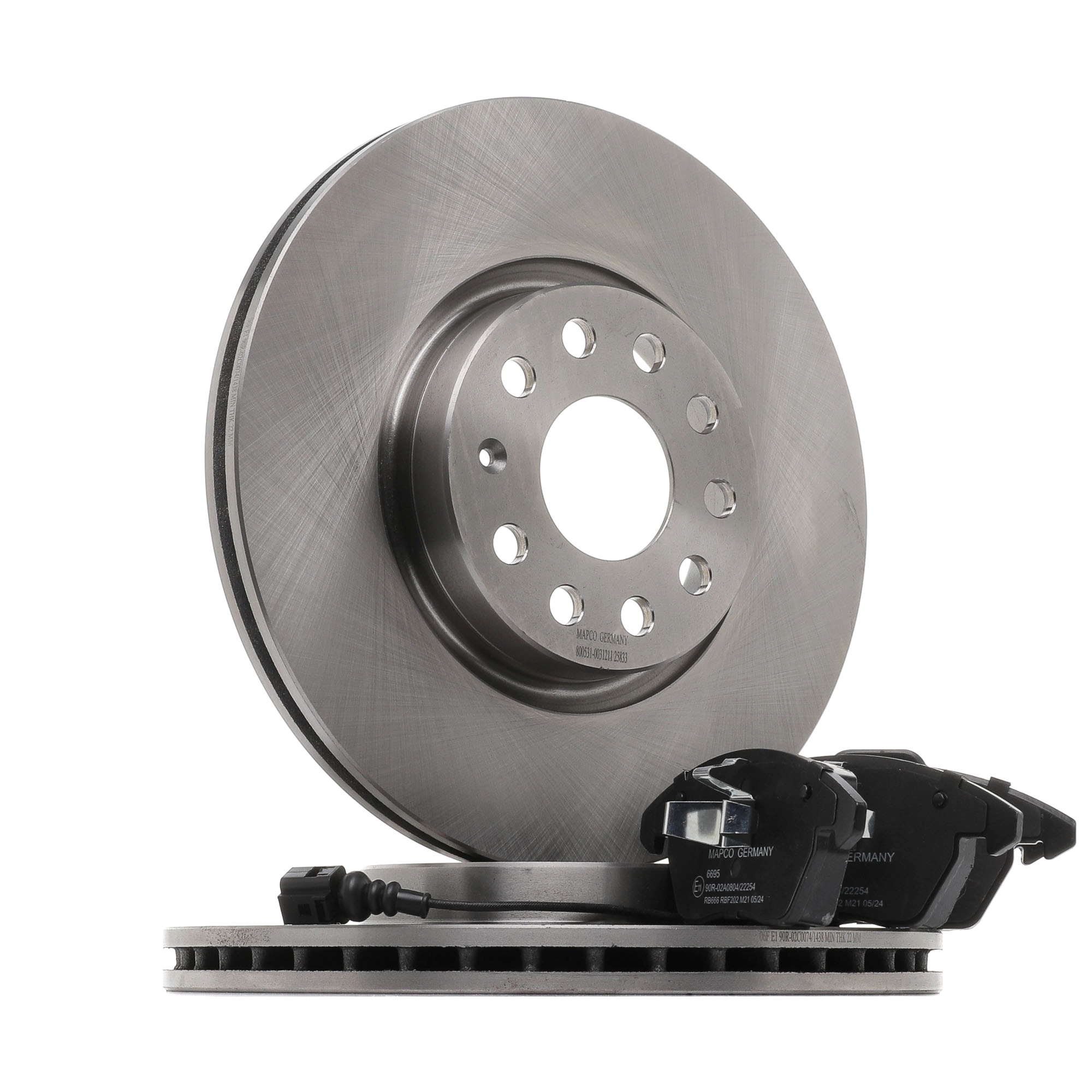 MAPCO Vorderachse, Belüftet, mit integriertem Verschleißsensor Ø: 312mm, Bremsscheibendicke: 25mm Bremsenset 47833 online kaufen