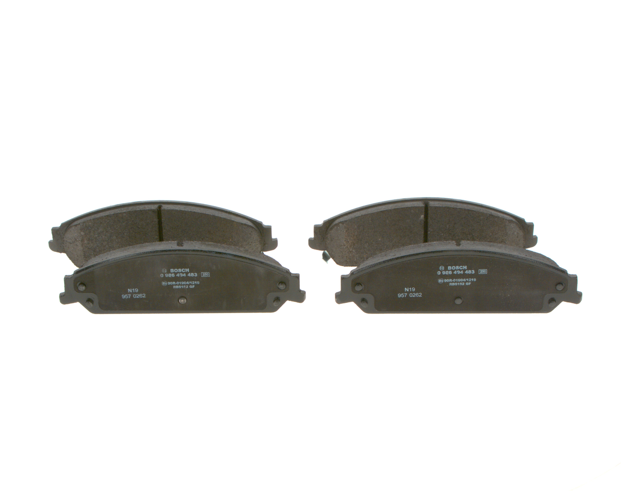24164 BOSCH Low-Metallic, with acoustic wear warning, with anti-squeak plate Height: 54,9mm, Width: 184,1mm, Thickness: 17,2mm Brake pads 0 986 494 483 buy