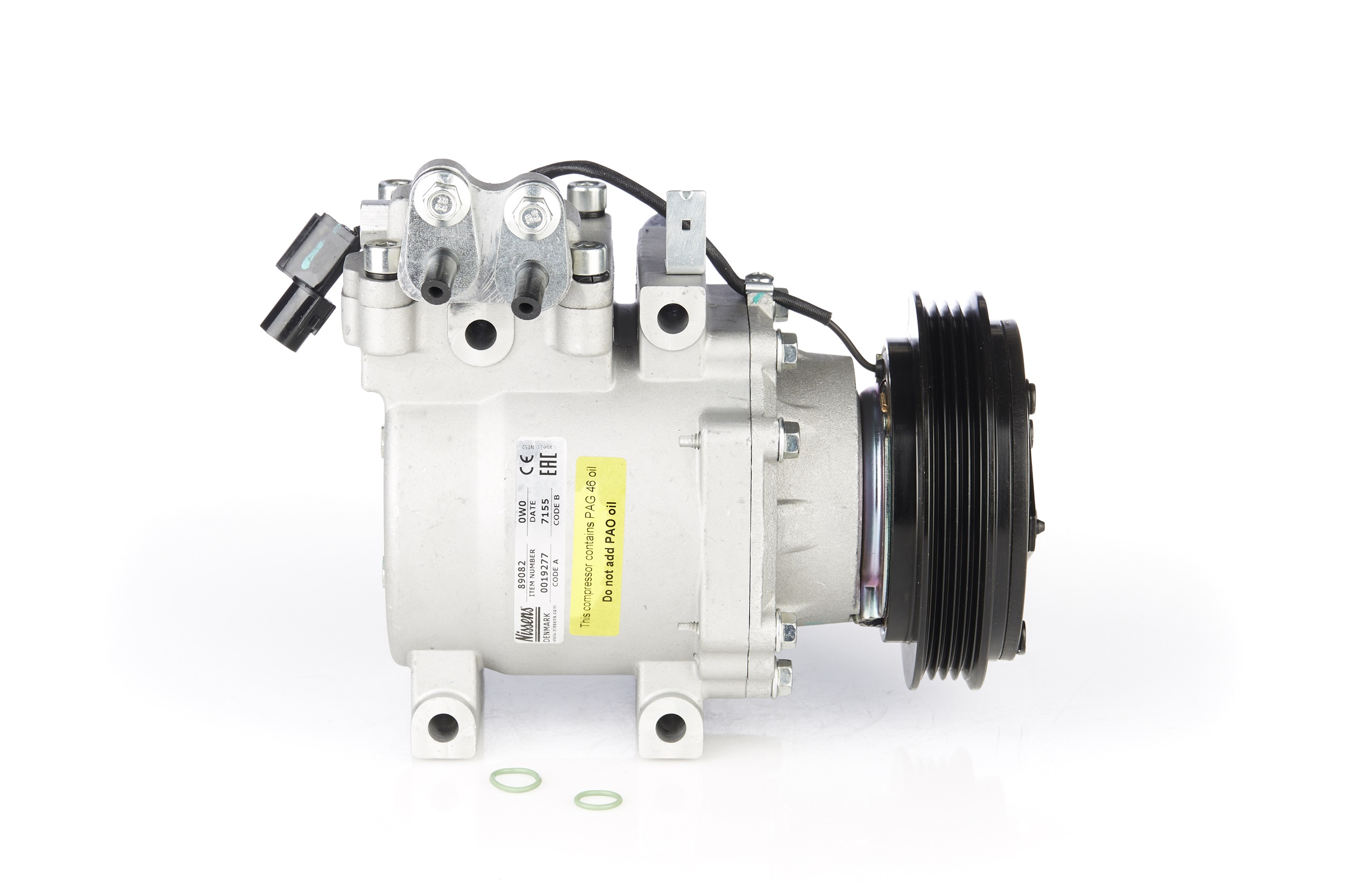 NISSENS 89082 Air conditioning compressor HS15, 12V, PAG 56, R134a, with PAG compressor oil, with magnetic clutch