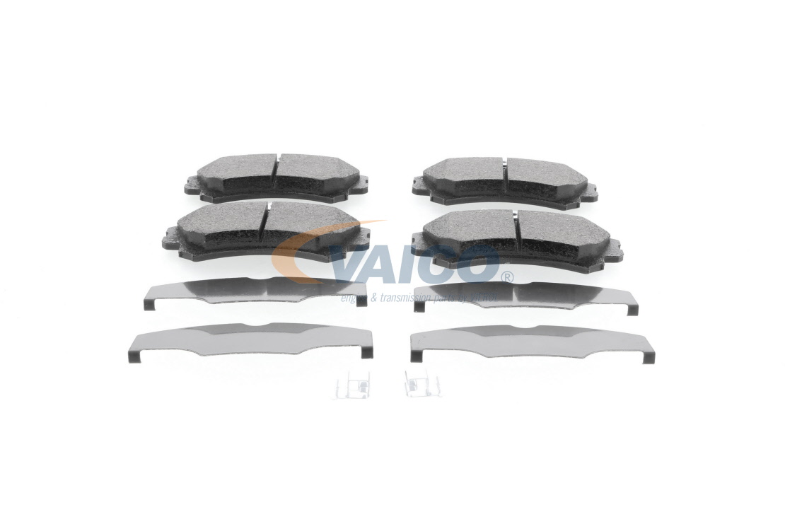 V30-2144 VAICO Brake pad set VOLVO Q+, original equipment manufacturer quality, Front Axle, with acoustic wear warning