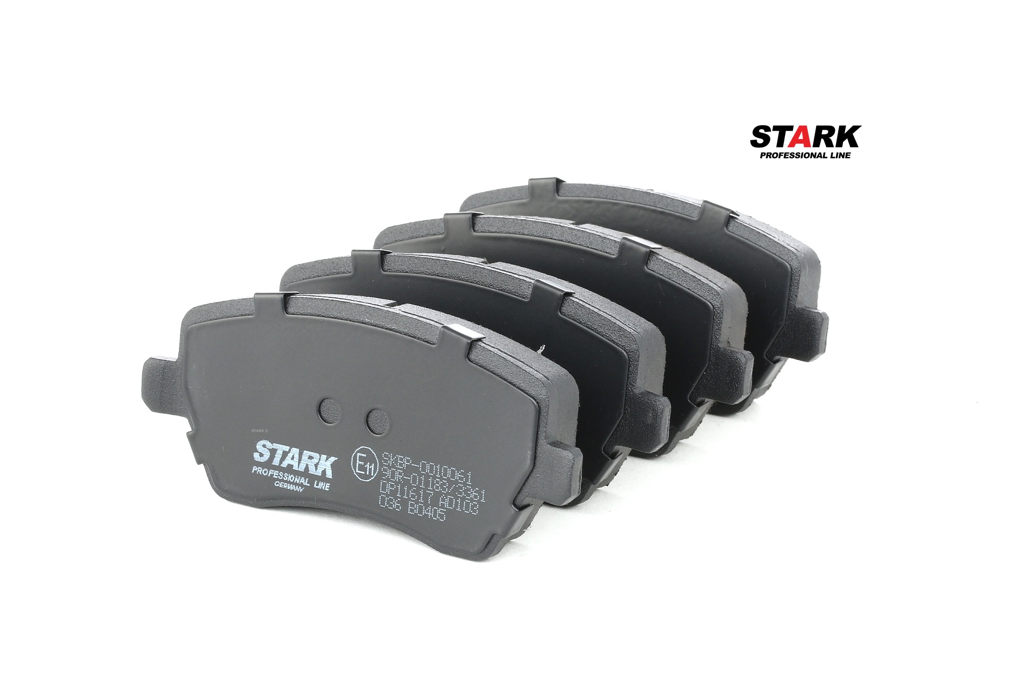 STARK SKBP-0010061 Bremsbelagsatz mit akustischer Verschleißwarnung, mit Anti-Quietsch-Blech, mit Zubehör