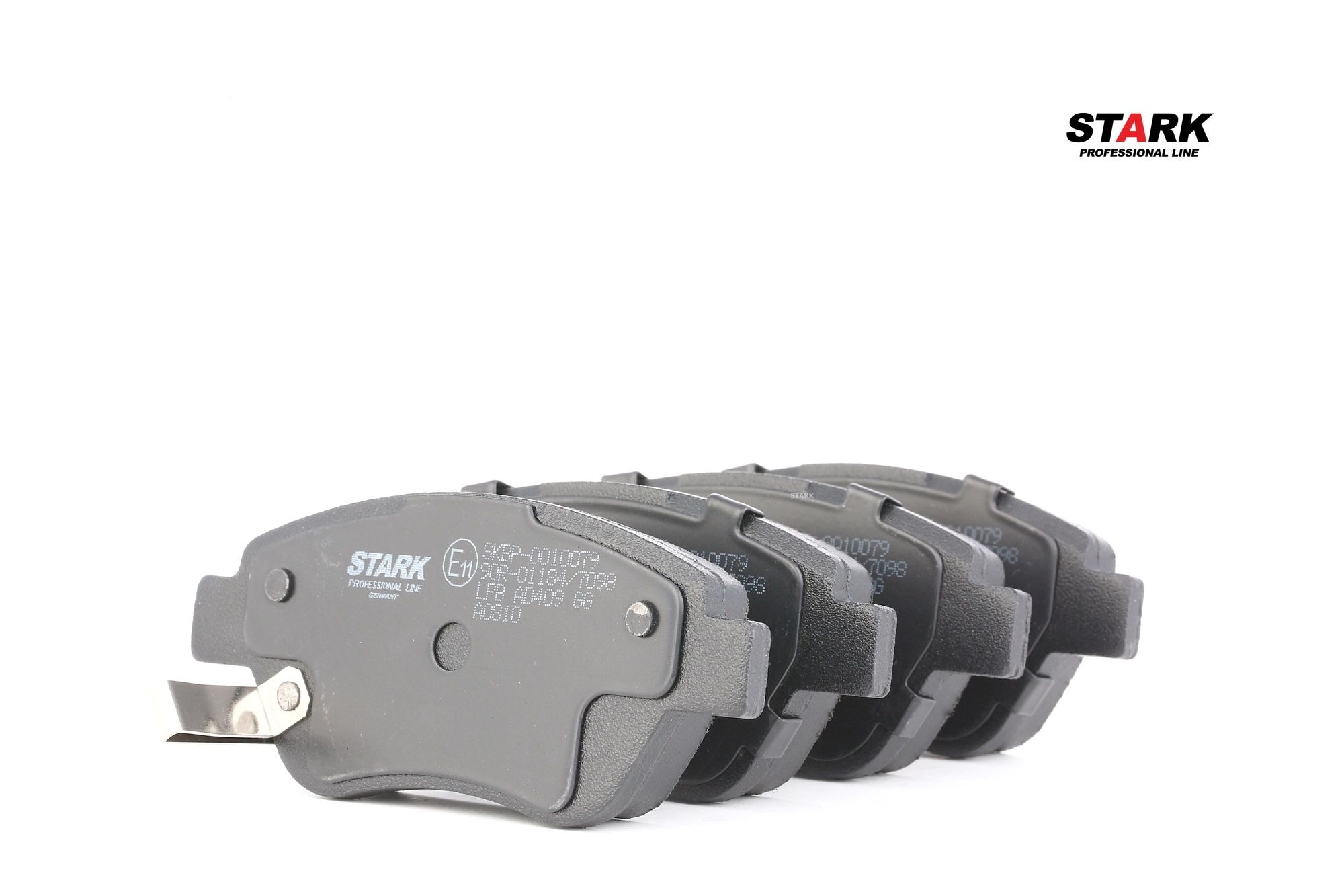 STARK SKBP-0010079 Kit pastiglie freni Assale anteriore, Low-Metallic, con segnalatore acustico usura