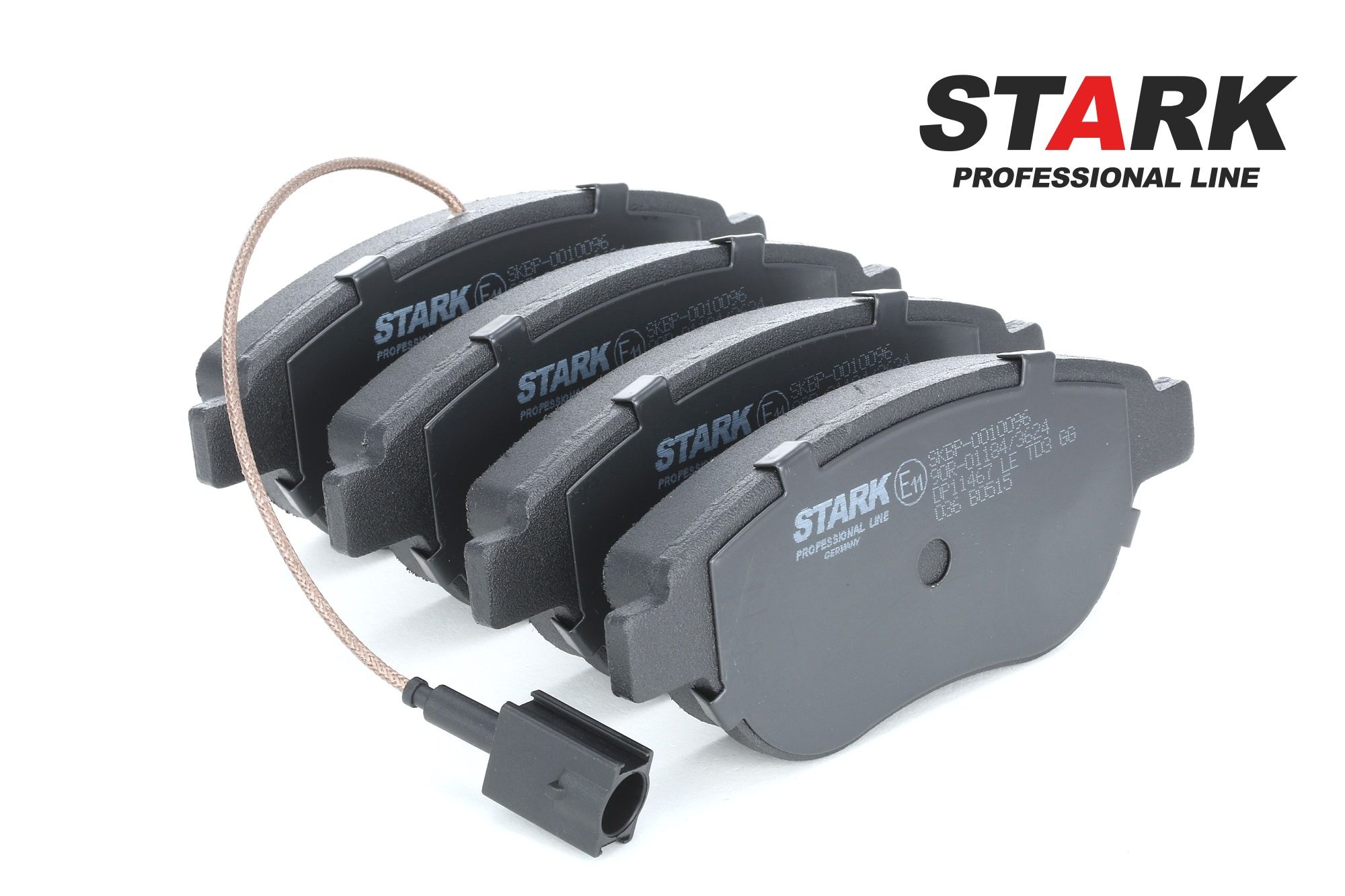 STARK SKBP-0010096 Kit pastiglie freni Low-Metallic, con segnalatore usura integrato, con bulloni pinza freno, con accessori