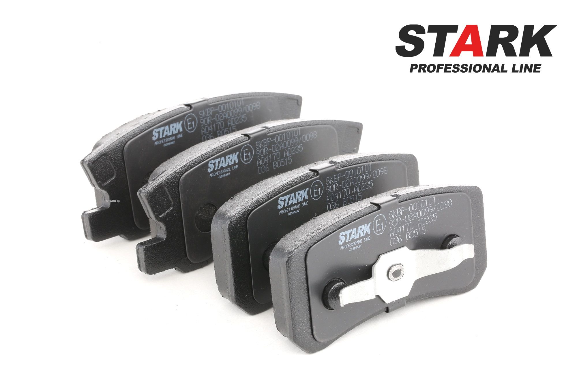 STARK SKBP-0010101 Brake pad set Rear Axle, Low-Metallic, with acoustic wear warning, with bracket