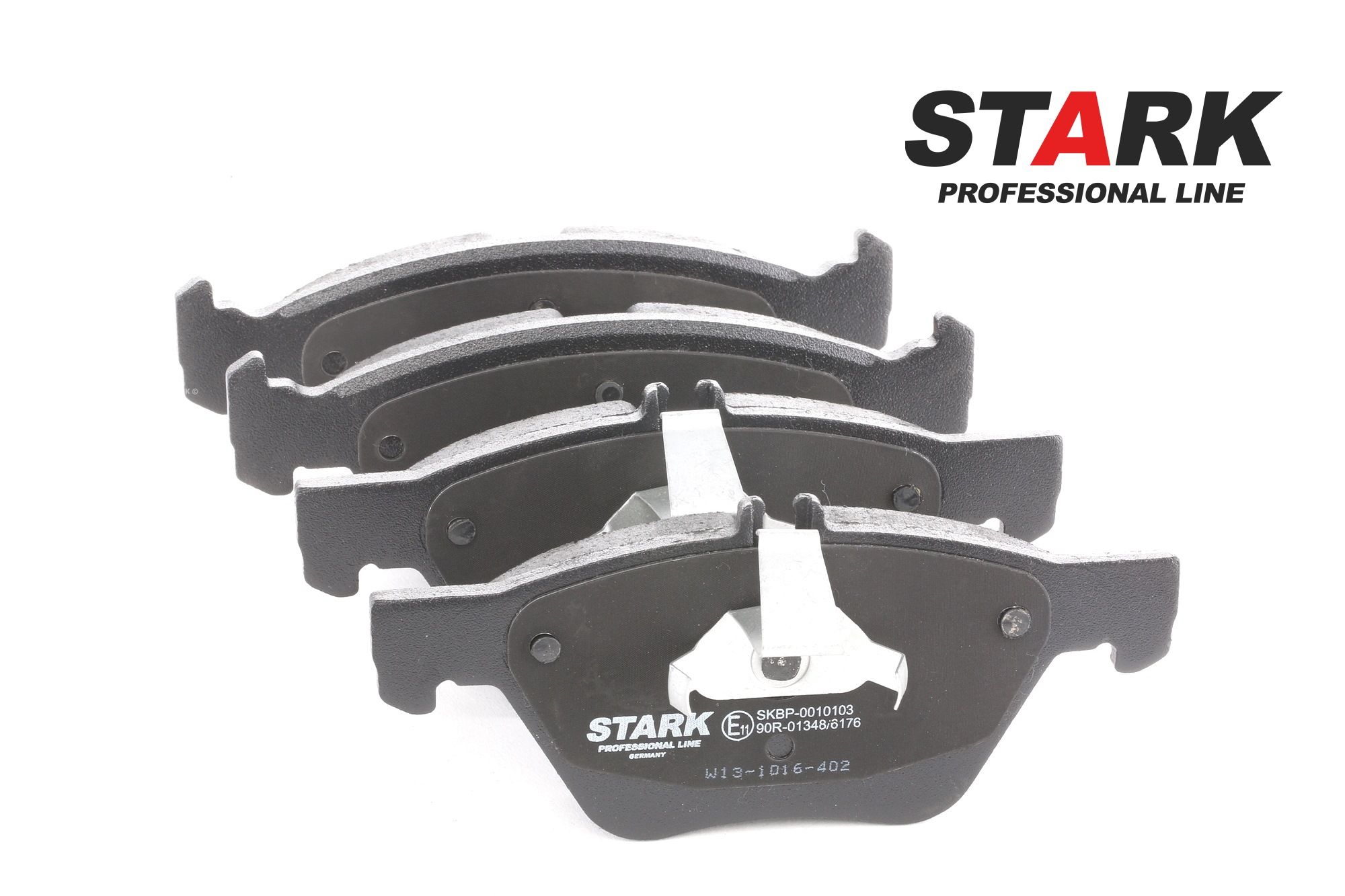 STARK SKBP-0010103 Brake pad set Front Axle, prepared for wear indicator, with piston clip, with spring