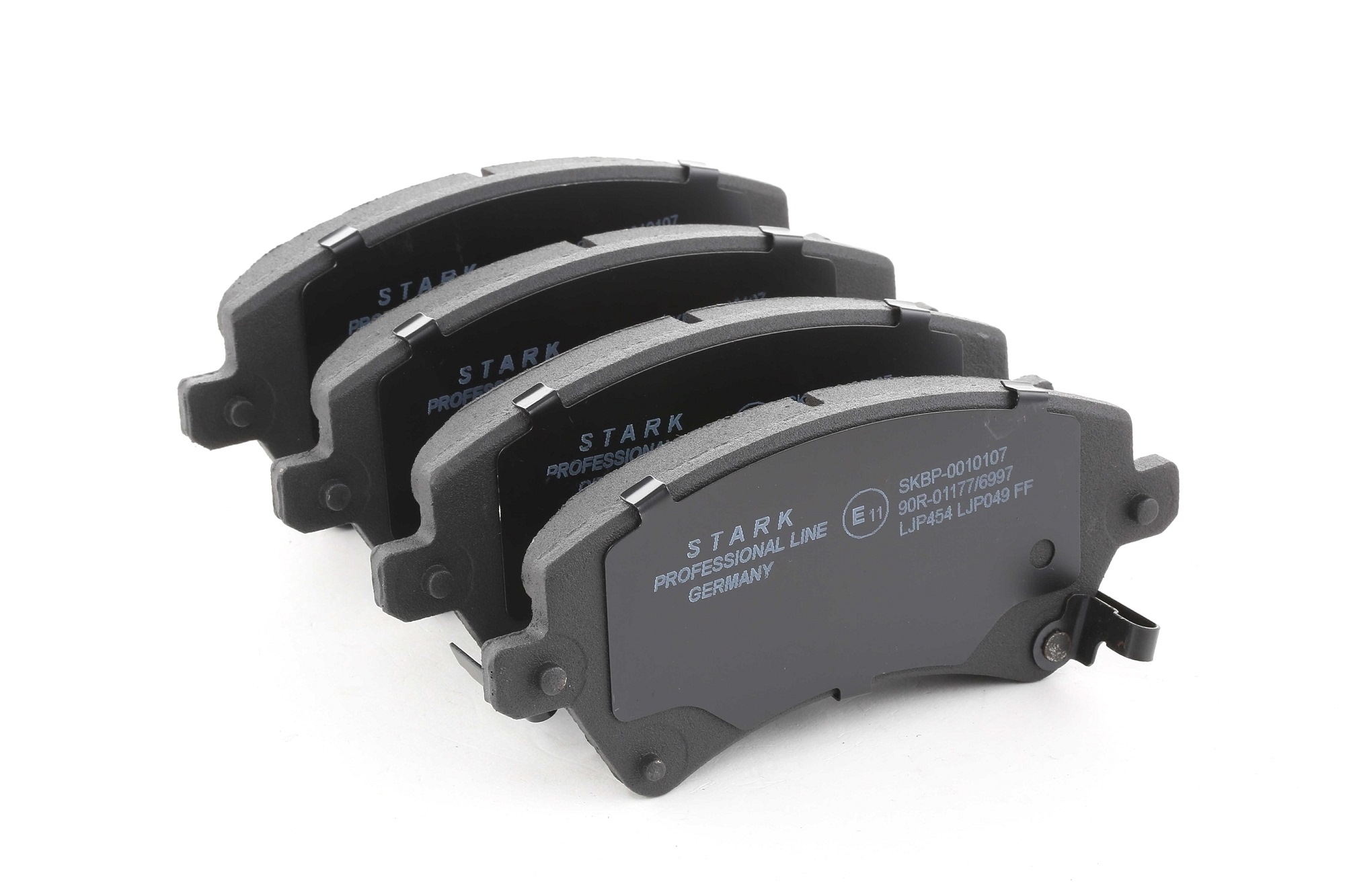 STARK Front Axle, incl. wear warning contact, without anti-squeak plate Height: 57mm, Width: 131,5mm, Thickness: 18mm Brake pads SKBP-0010107 buy