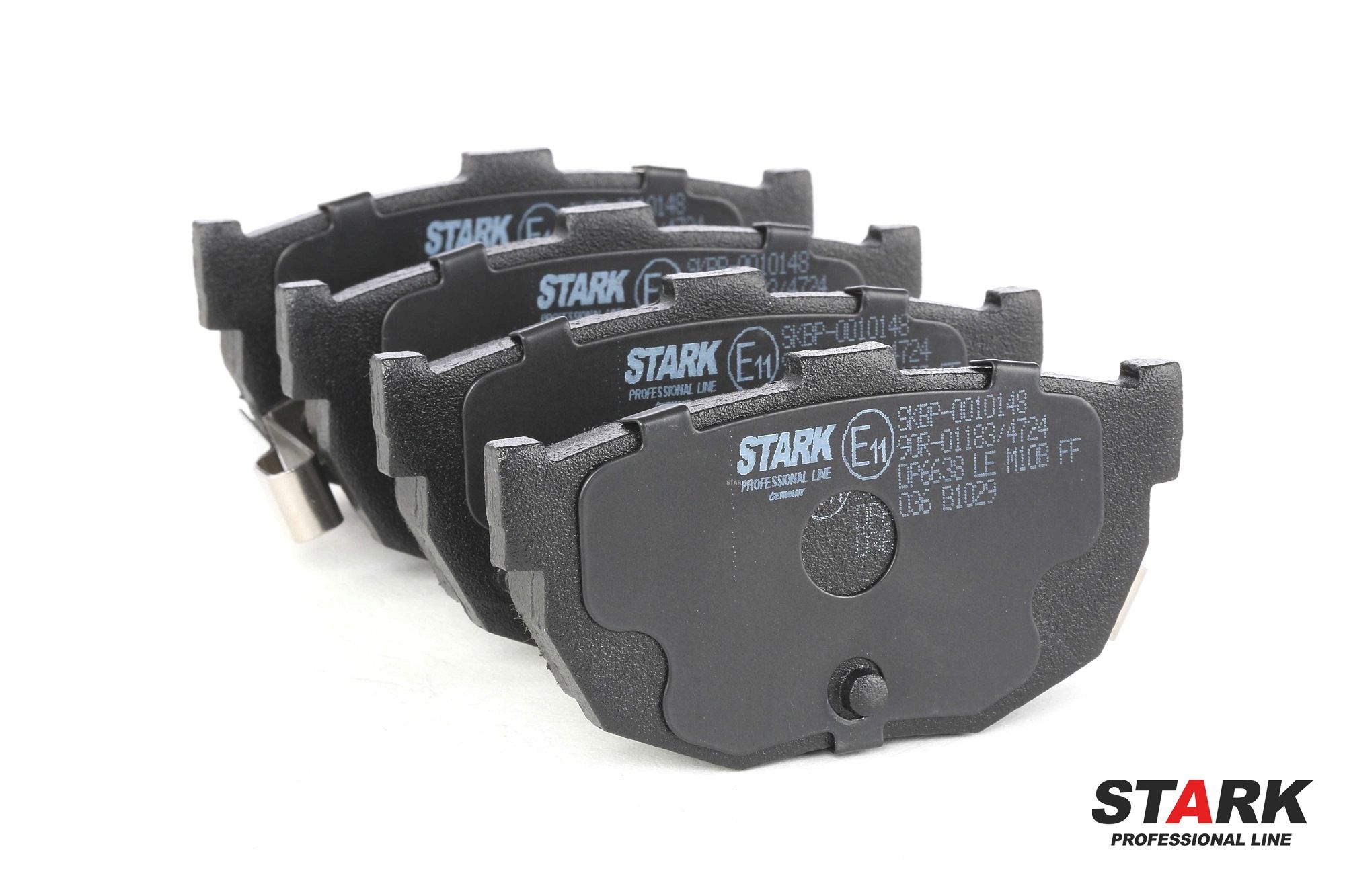 STARK SKBP-0010148 Brake pad set Rear Axle, with acoustic wear warning, with anti-squeak plate