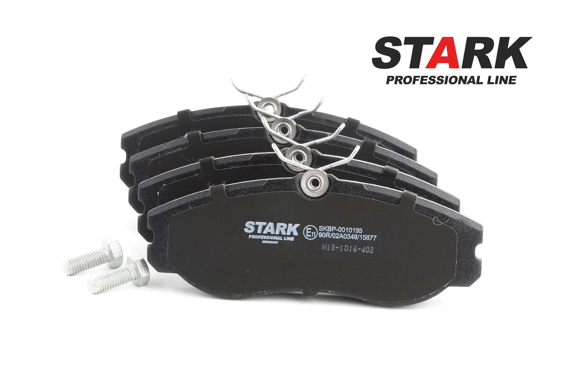 STARK SKBP-0010195 Bremsbelagsatz nicht für Verschleißwarnanzeiger vorbereitet, mit Bremssattelschrauben