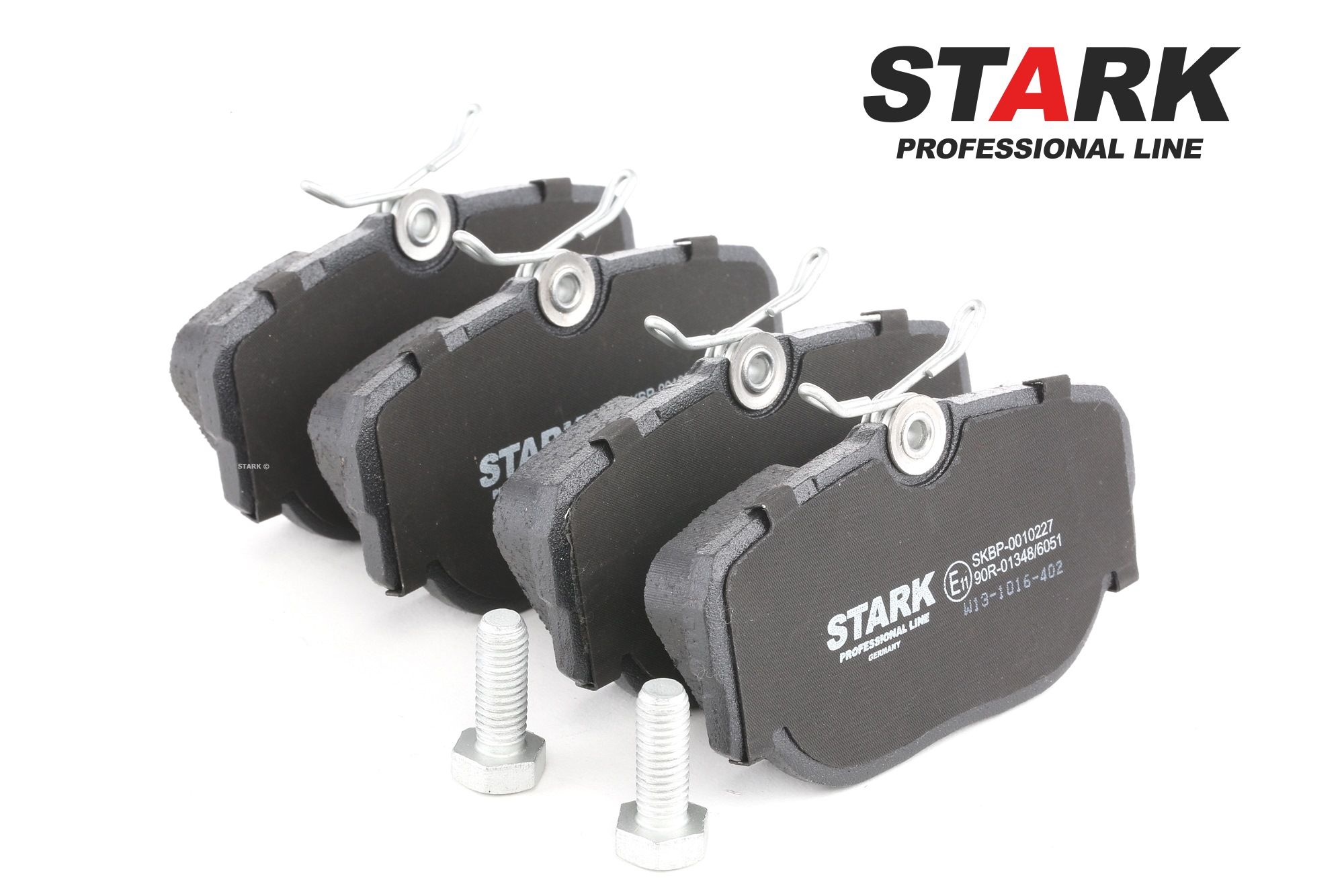 STARK SKBP-0010227 Brake pad set Front Axle, prepared for wear indicator, with brake caliper screws