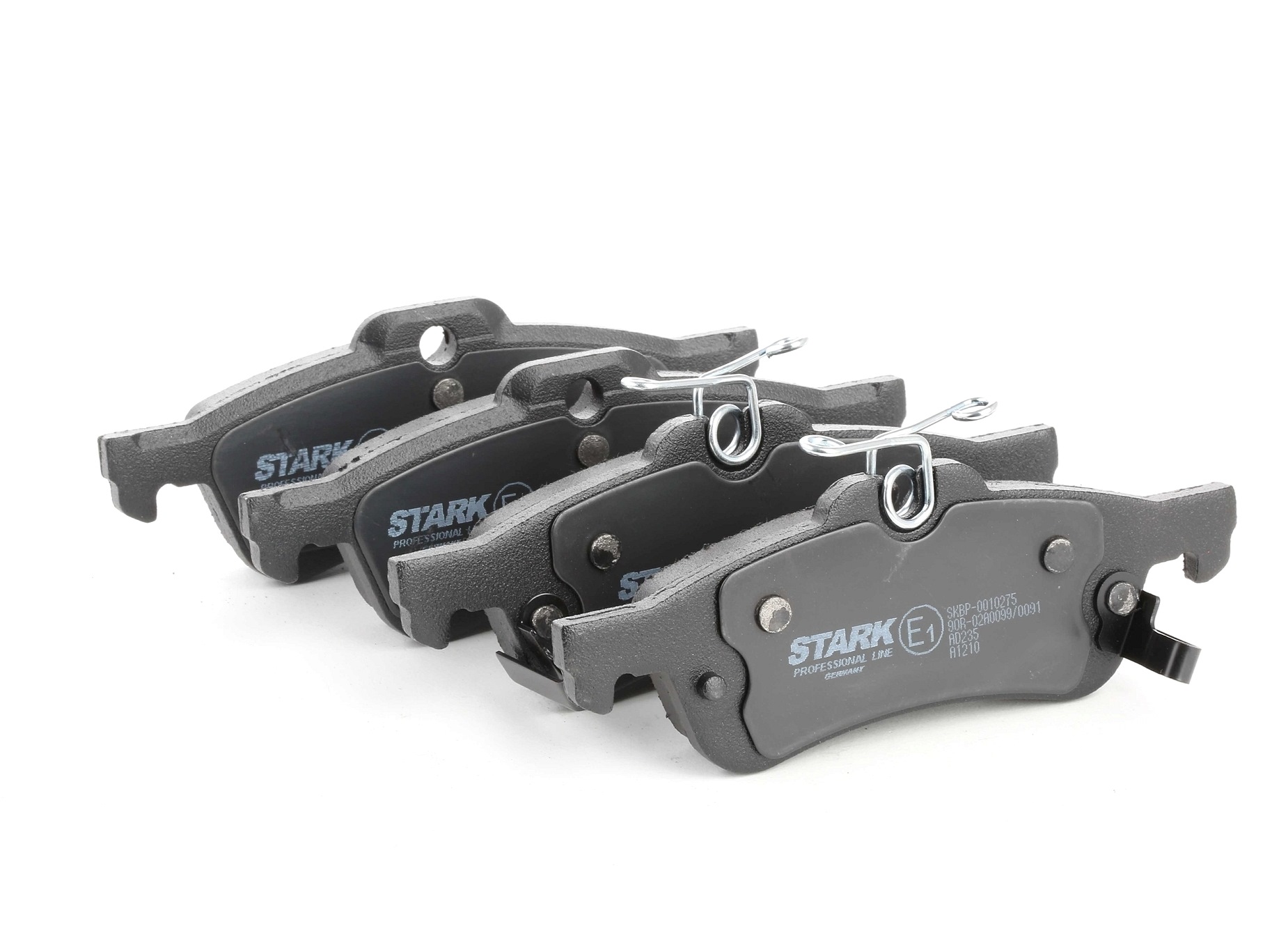 STARK SKBP-0010275 Brake pad set Rear Axle, with acoustic wear warning, without anti-squeak plate, without accessories