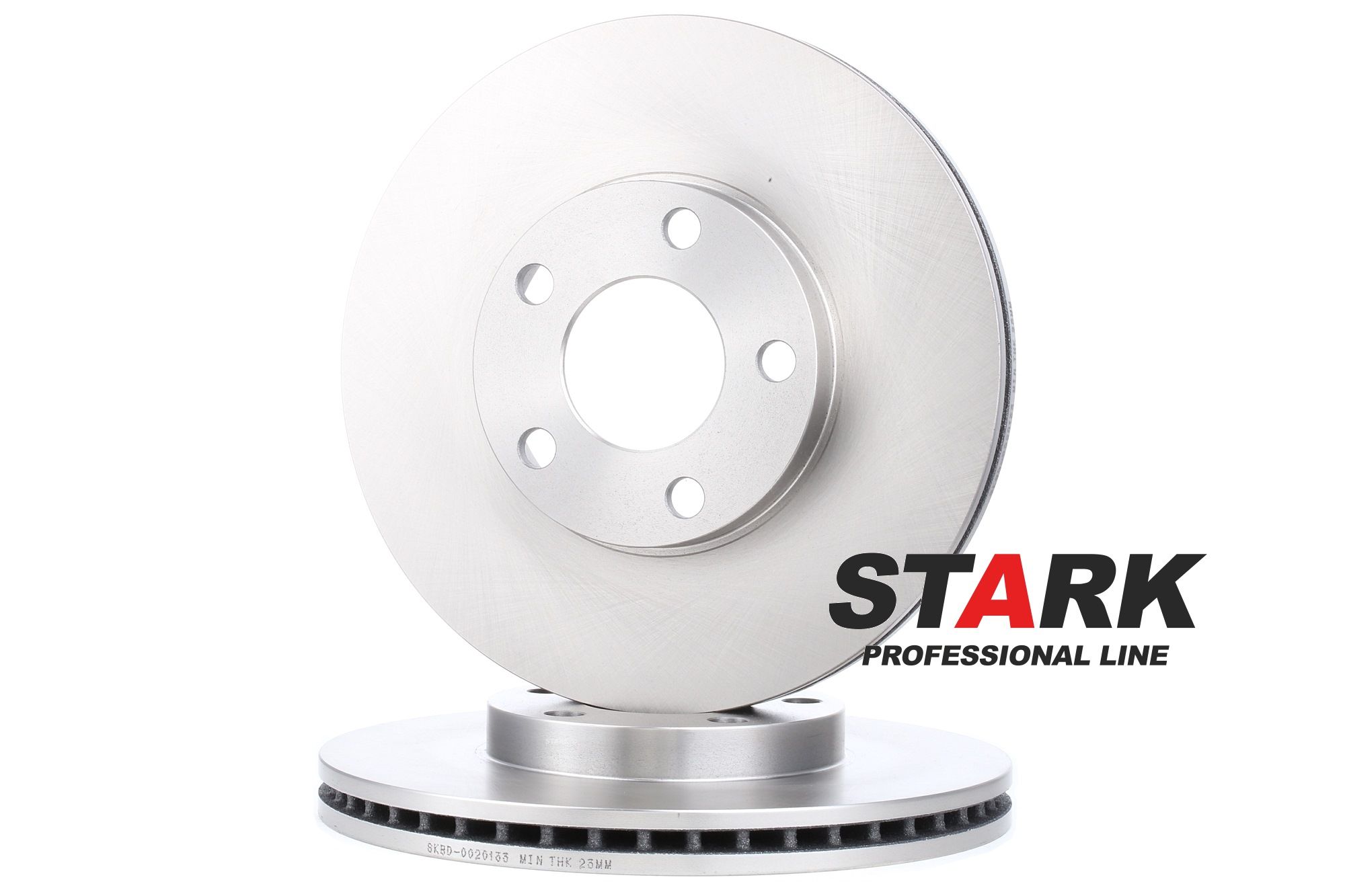 STARK Front Axle, 282,4x25,1mm, 5, internally vented, Uncoated Ø: 282,4mm, Num. of holes: 5, Brake Disc Thickness: 25,1mm Brake rotor SKBD-0020133 buy