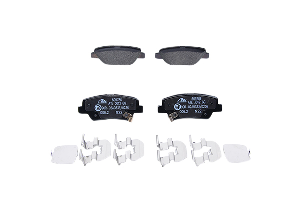 605786 ATE with acoustic wear warning, with anti-squeak plate, with accessories Height: 41,1mm, Width: 99,8mm, Thickness: 15,5mm Brake pads 13.0460-5786.2 buy