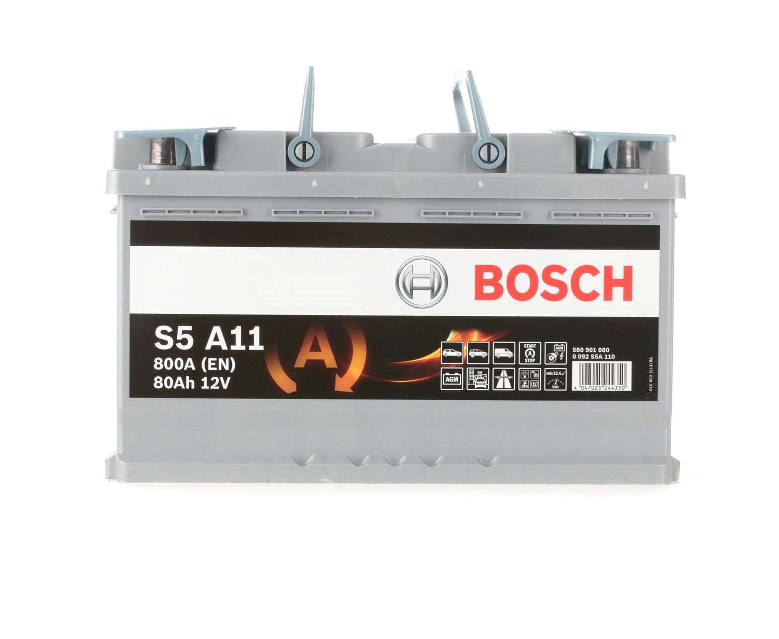 BOSCH S5 Starterbatterie S5 A11 12V 80Ah 800A B13 AGM-Batterie