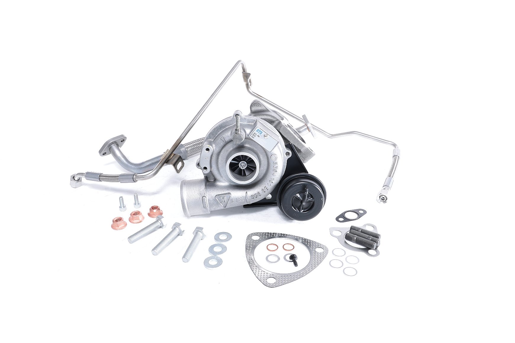 Køb T981004BL BTS TURBO Turbolader, med monterings-/fastgørelsesmateriale, med olietilløbs-slange, med olieaftapningsslange, med monteringsvejledning, CST1198 Turbolader T981004BL billige