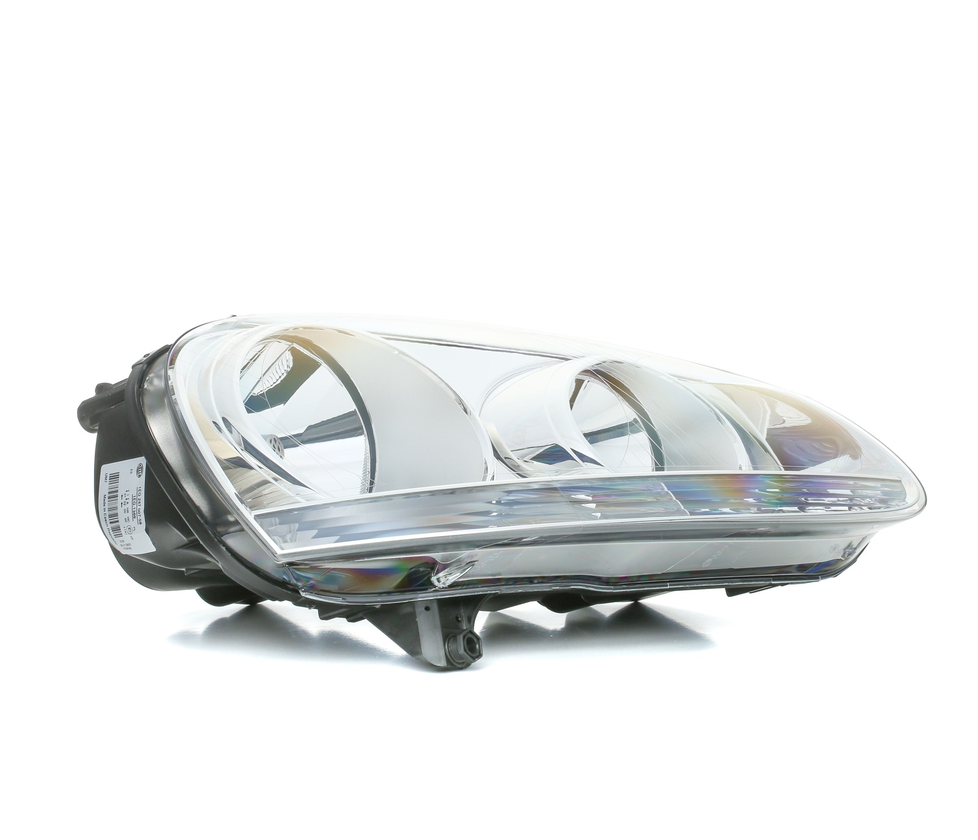 HELLA 1EG 247 007-581 Headlight Right, W5W, PY21W, H7/H7, Halogen, 12V, white, with low beam, with indicator, with high beam, with position light, for right-hand traffic, without bulb holder, with motor for headlamp levelling, without bulbs
