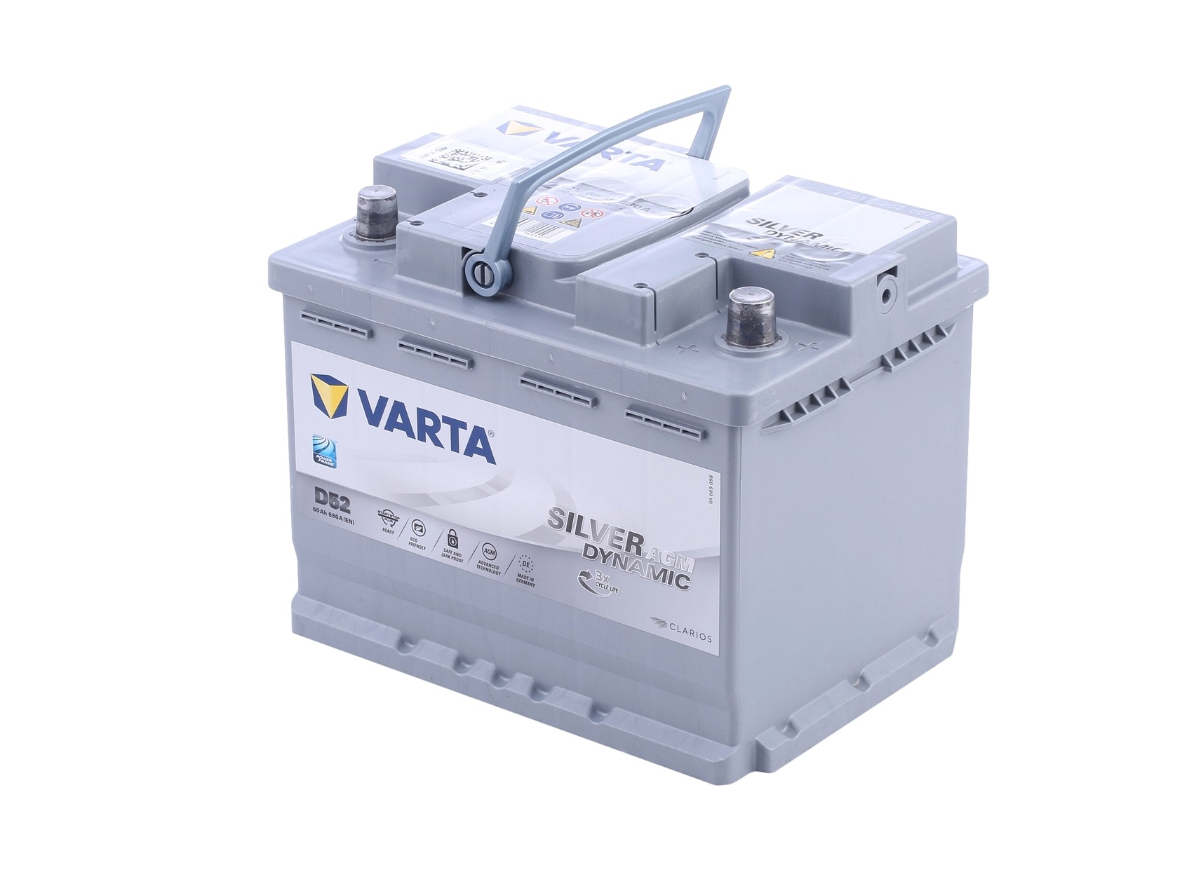 VARTA SILVER dynamic, D52 560901068D852 Batterie 12V 60Ah 680A B13 AGM-Batterie