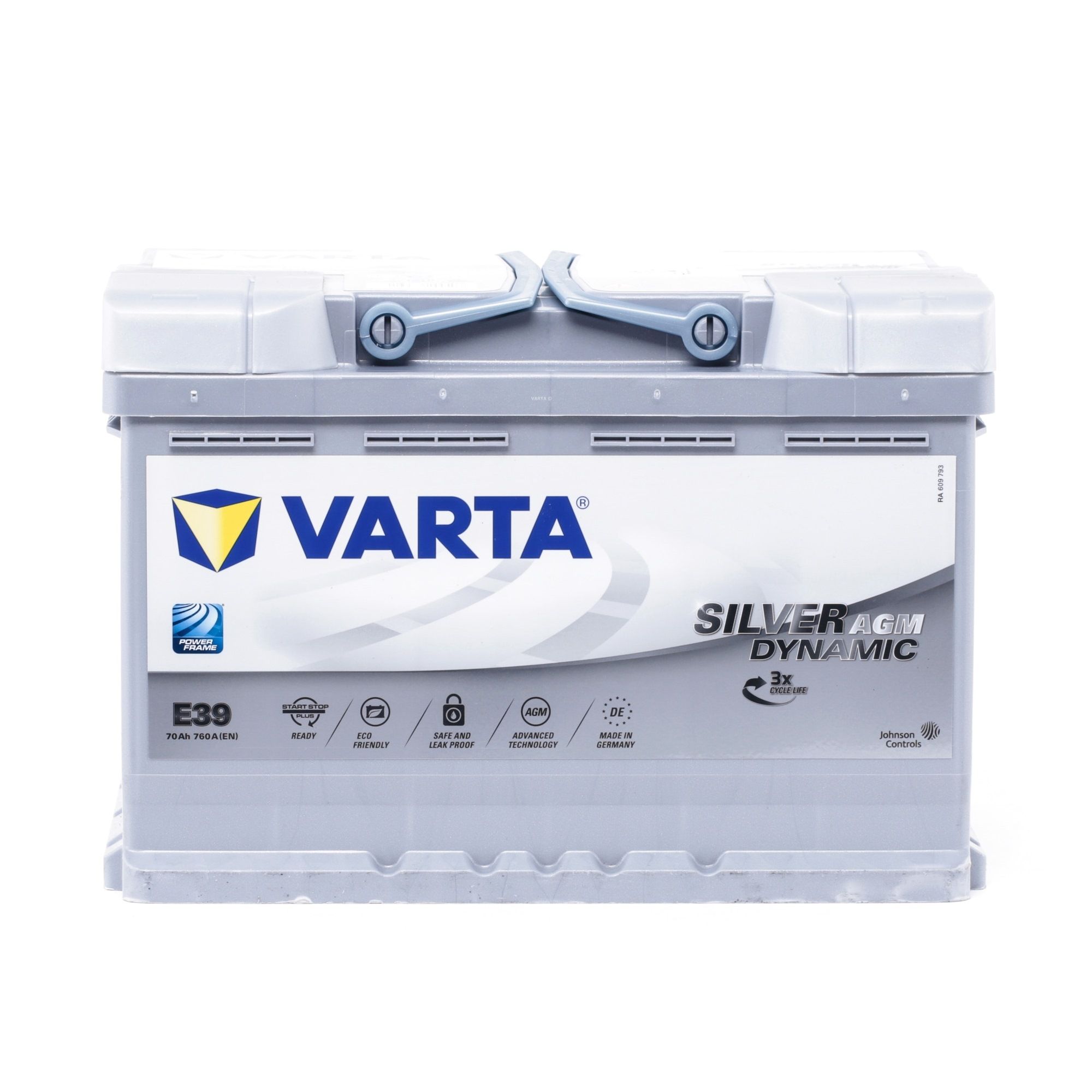 Original VARTA Starterbatterie 570901076D852 für NISSAN LEAF