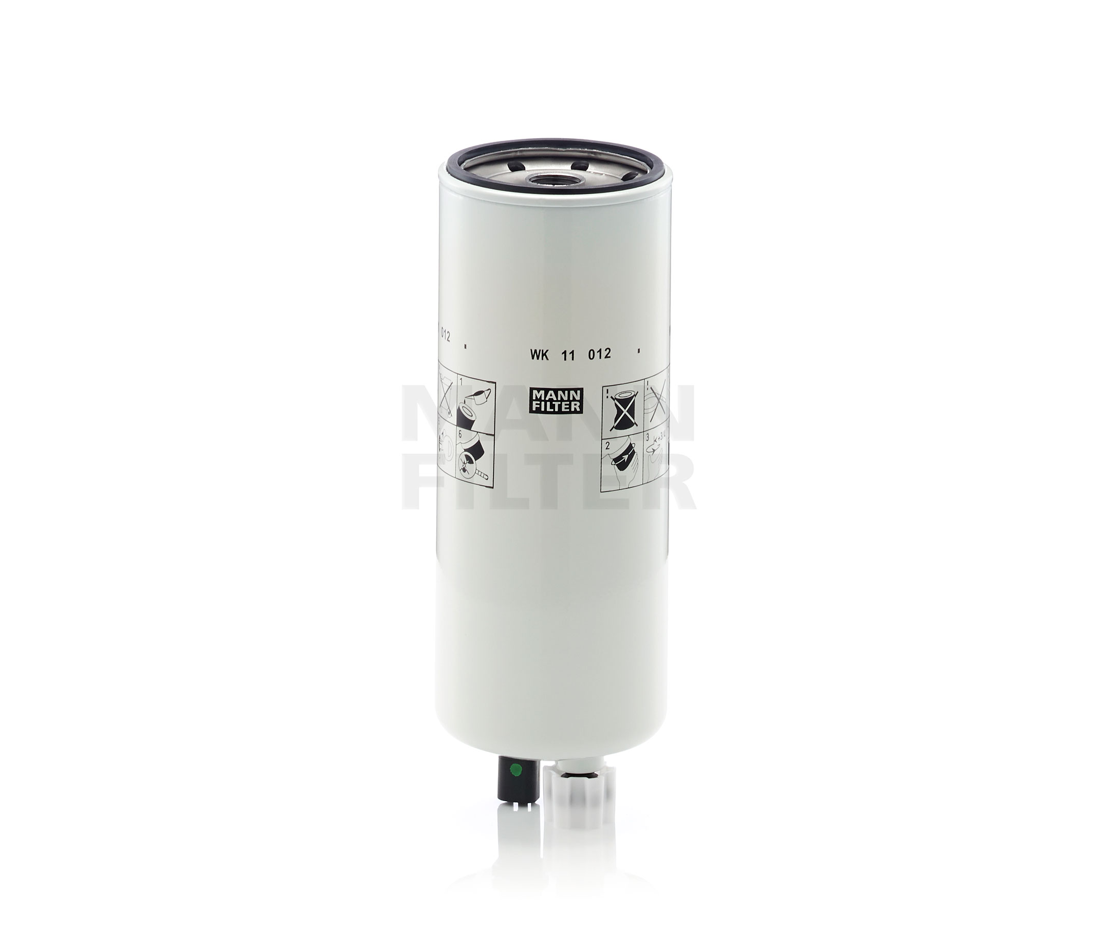 MANN-FILTER Filtre vissé, avec vis de vidange d'eau Hauteur: 289mm Filtre à carburant WK 11 012 acheter