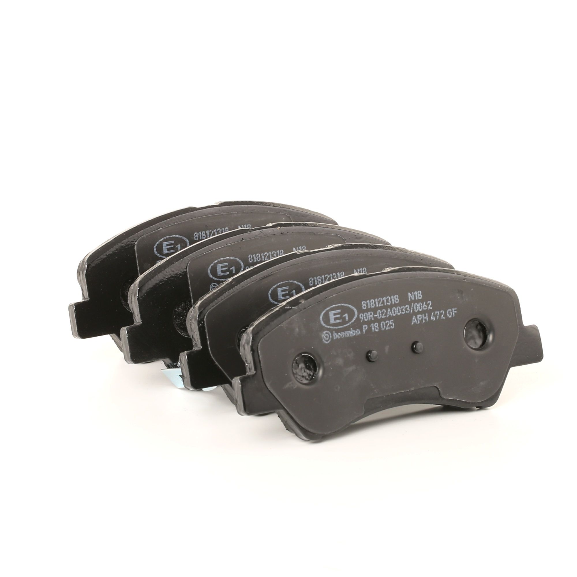 25348 BREMBO with acoustic wear warning, with accessories Height: 58mm, Width: 133mm, Thickness: 18mm Brake pads P 18 025 buy